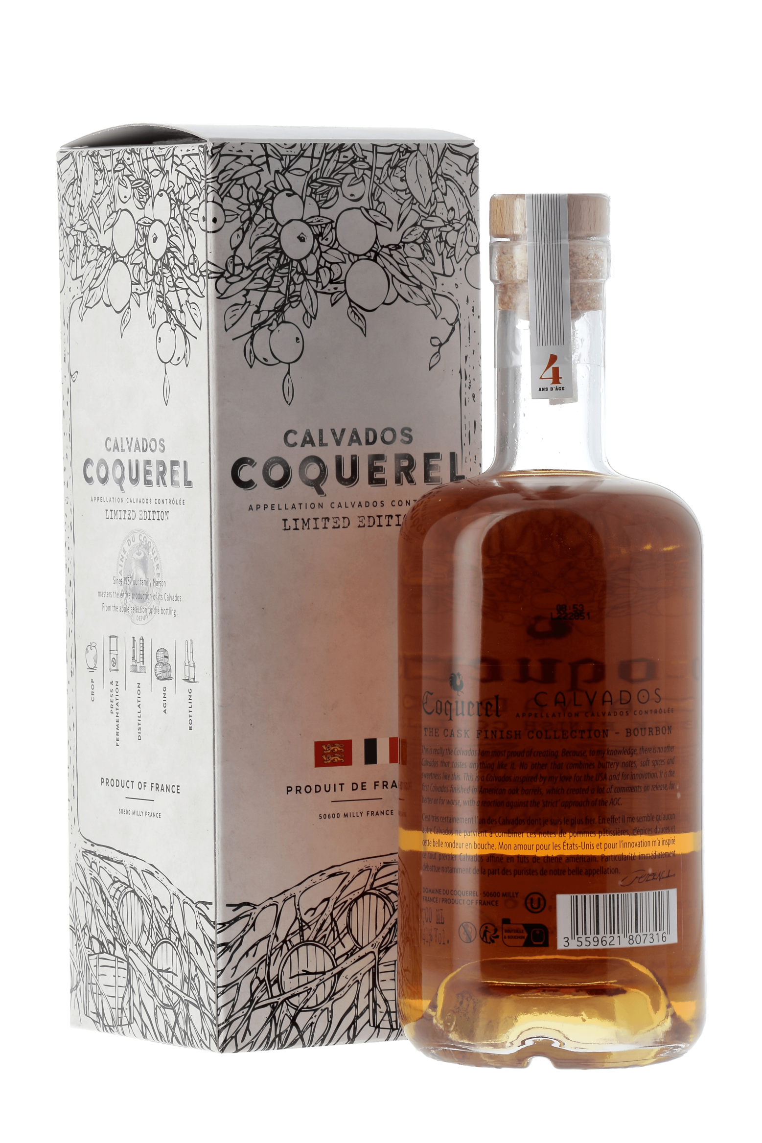 CALVADOS 4 ans Finition Bourbon - Domaine du Coquerel - frontbs