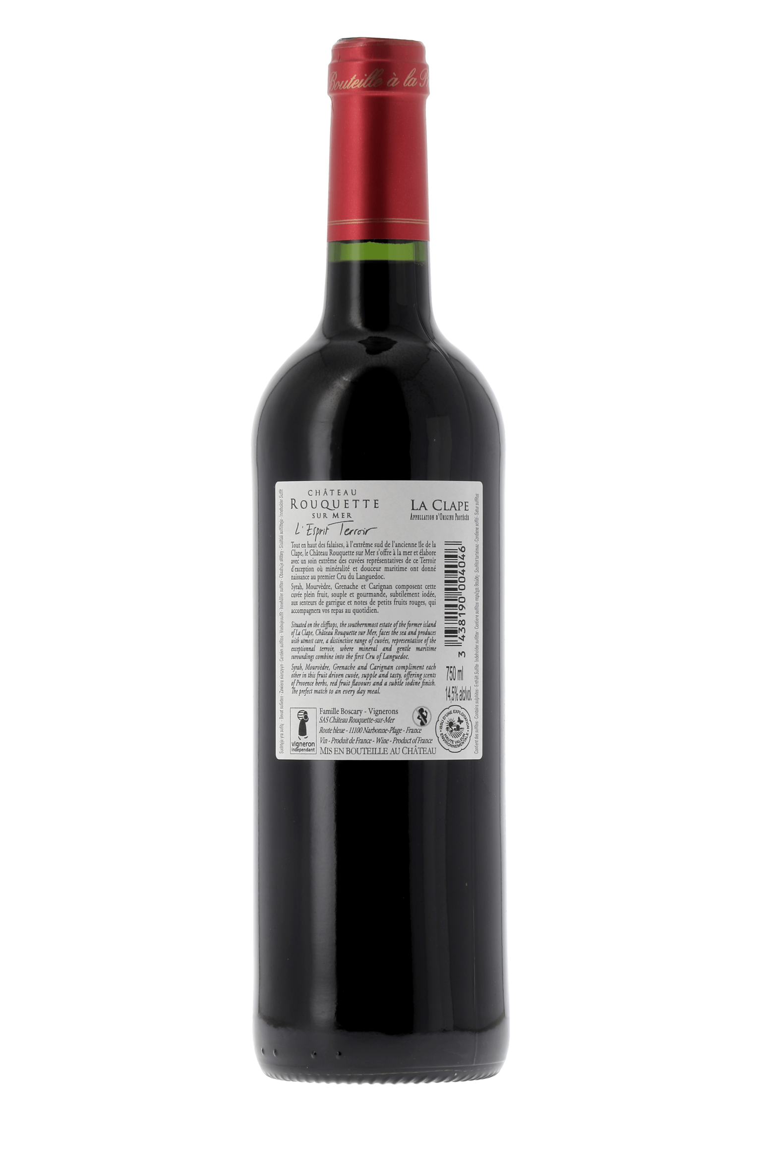Coteaux-du-Languedoc L'Esprit Terroir La Clape Château Rouquette-sur-Mer 2022 - frontbs