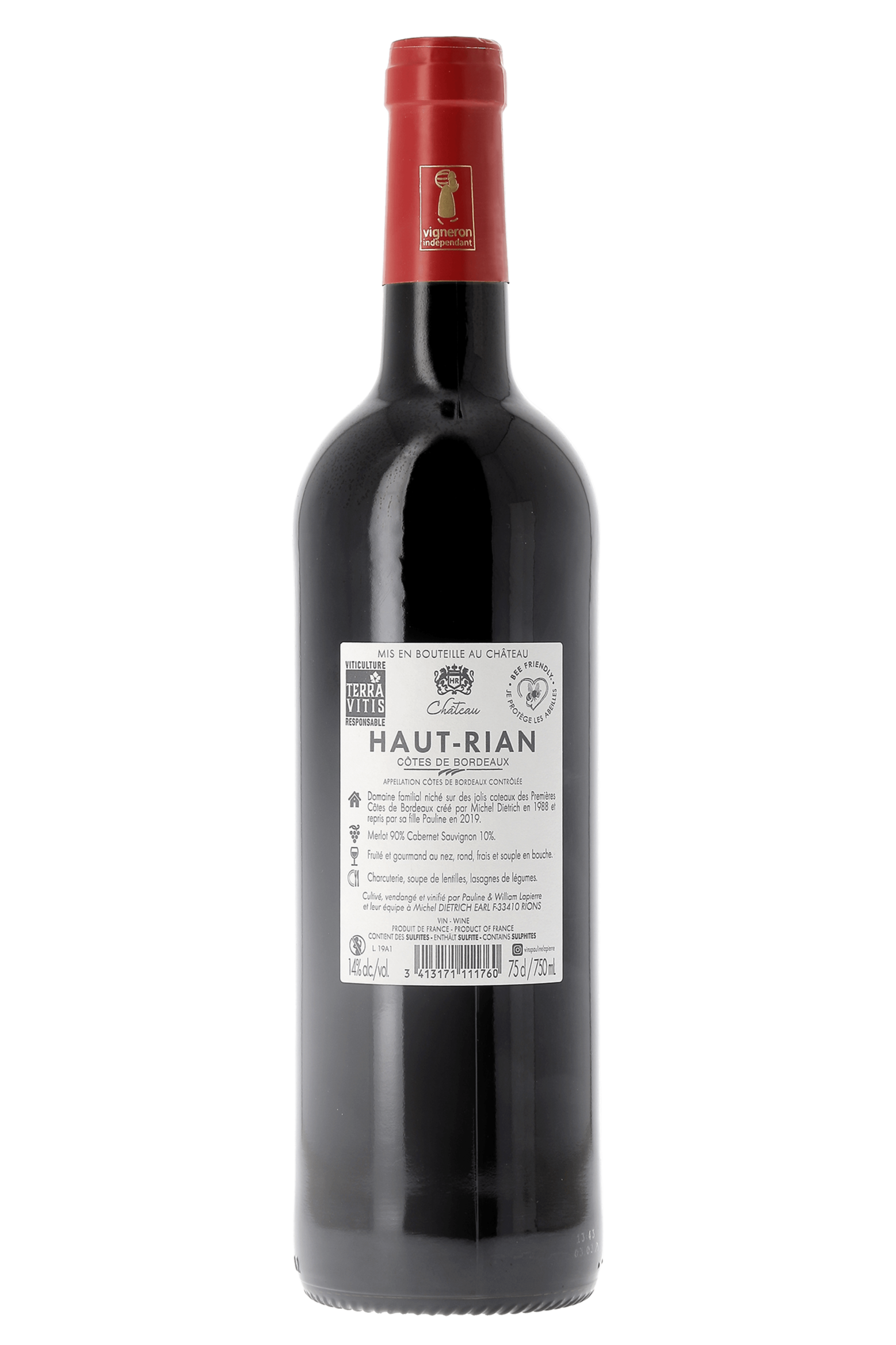 Côtes de Bordeaux Château Haut-Rian 2019 - frontbs