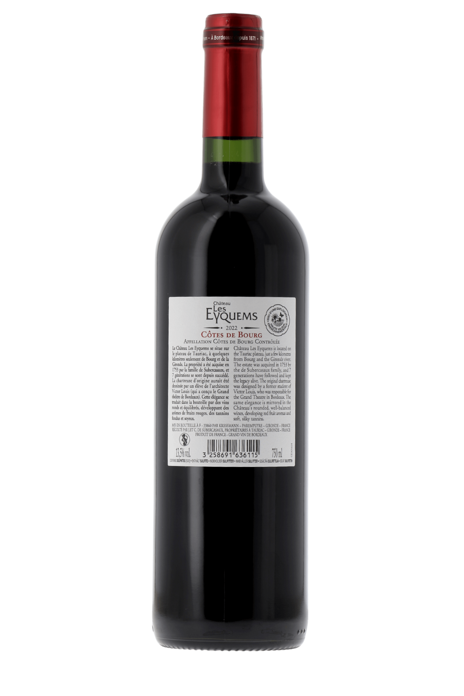 Côtes de Bourg Château Les Eyquems 2022 - frontbs