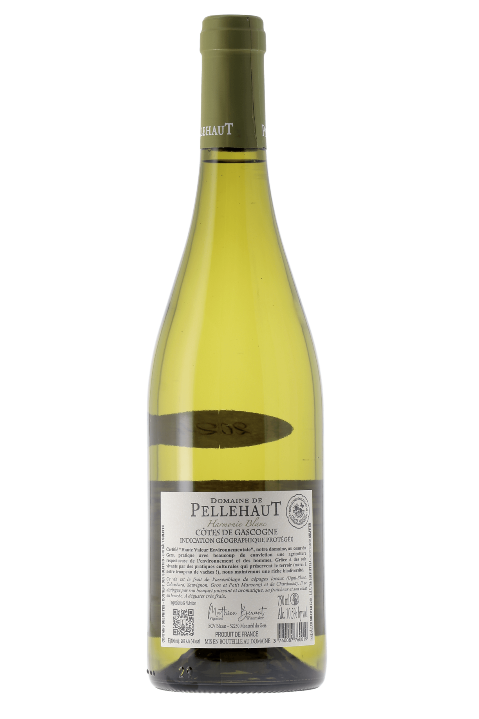 Côtes de Gascogne Harmonie de Gascogne Domaine de Pellehaut 2024 - frontbs