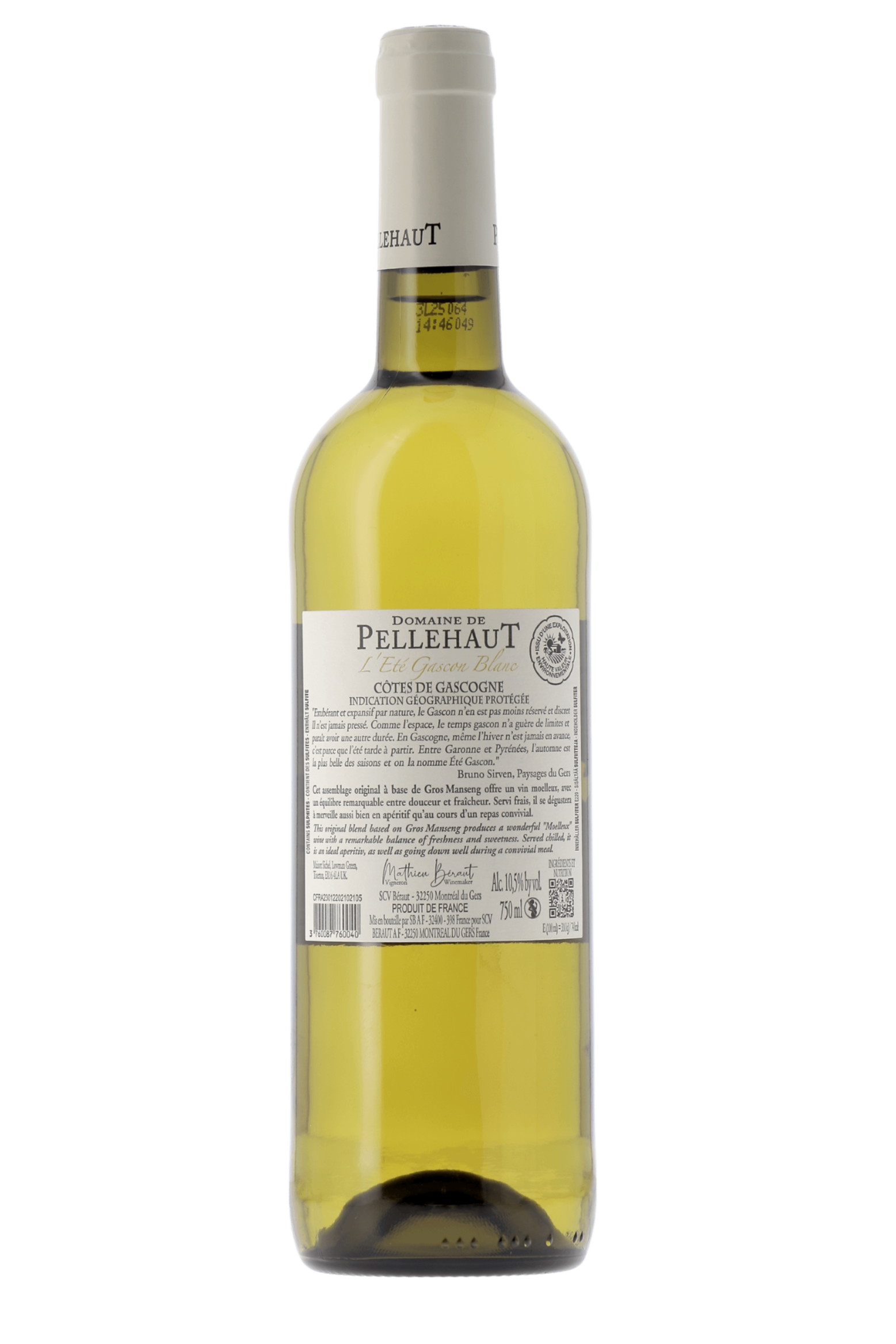 Côtes de Gascogne L'Eté Gascon Domaine de Pellehaut 2024 - frontbs