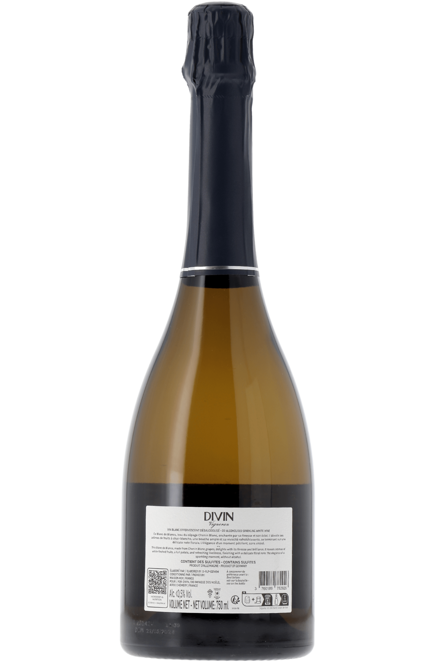 Divin Vigneron Blanc de Blancs Chenin Divin Nolow NM - frontbs