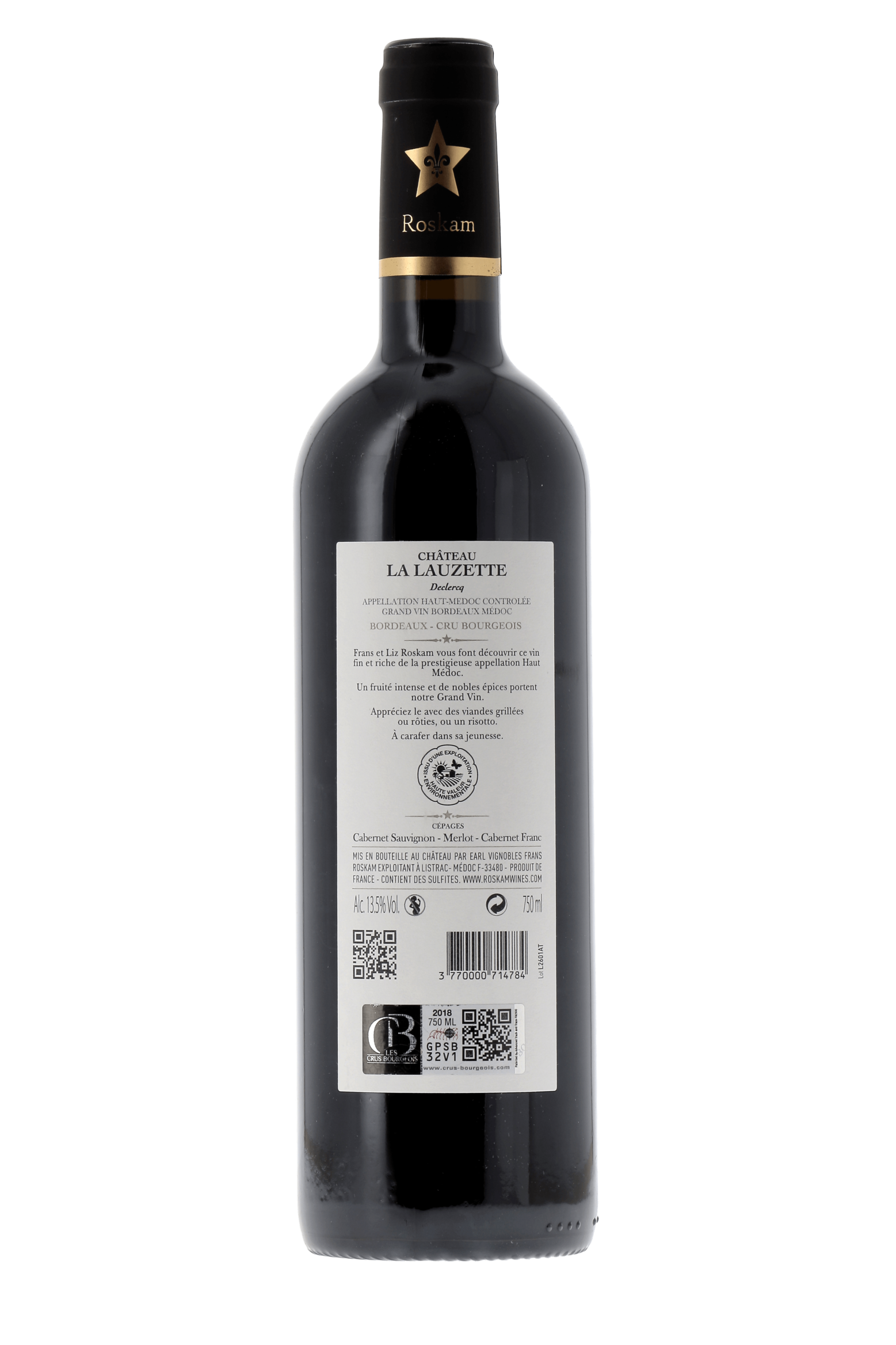 Haut-Médoc Cru Bourgeois Château La Lauzette Declercq 2018 - frontbs