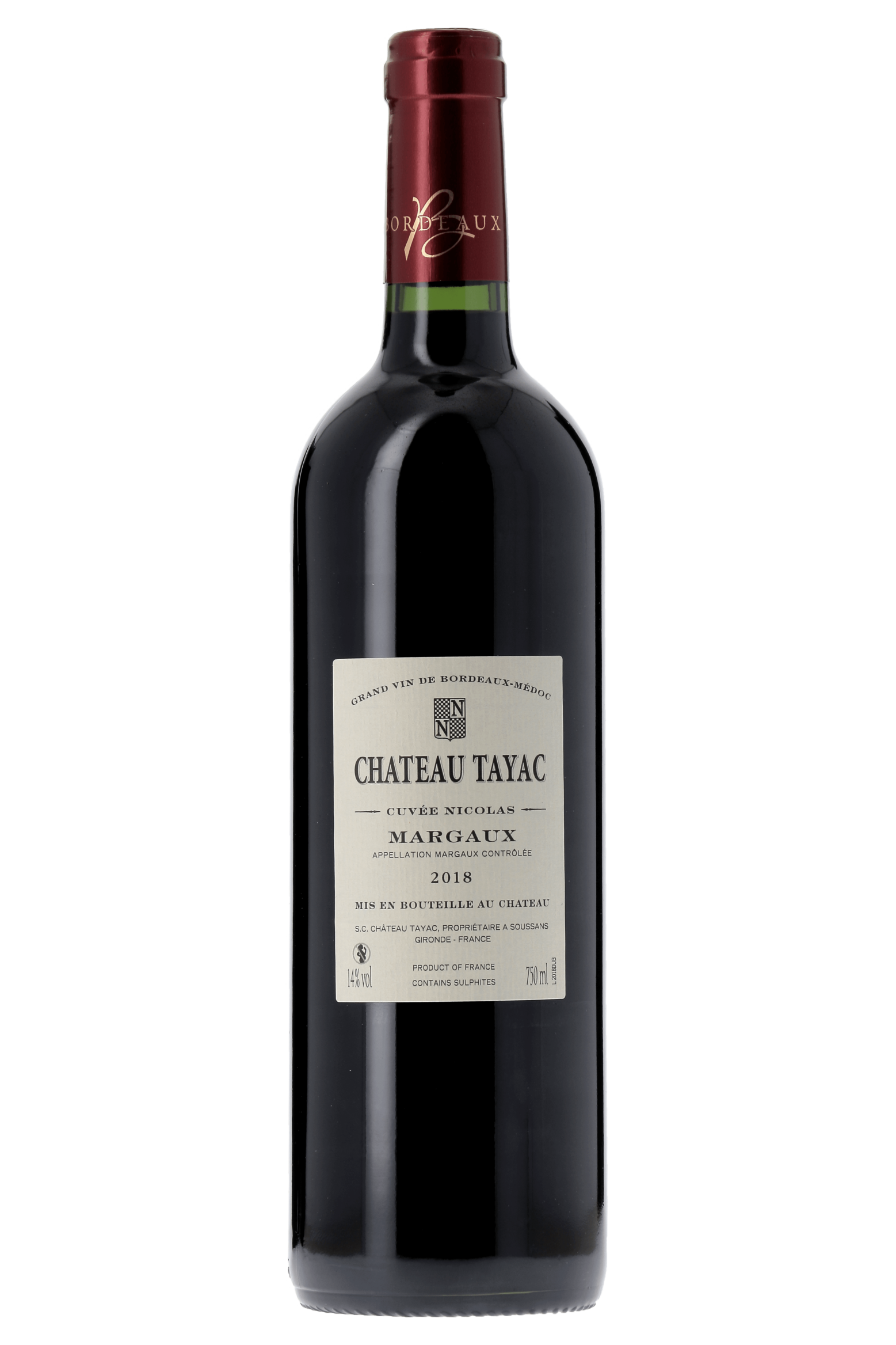 Margaux Cuvée Nicolas Château Tayac 2018 - frontbs