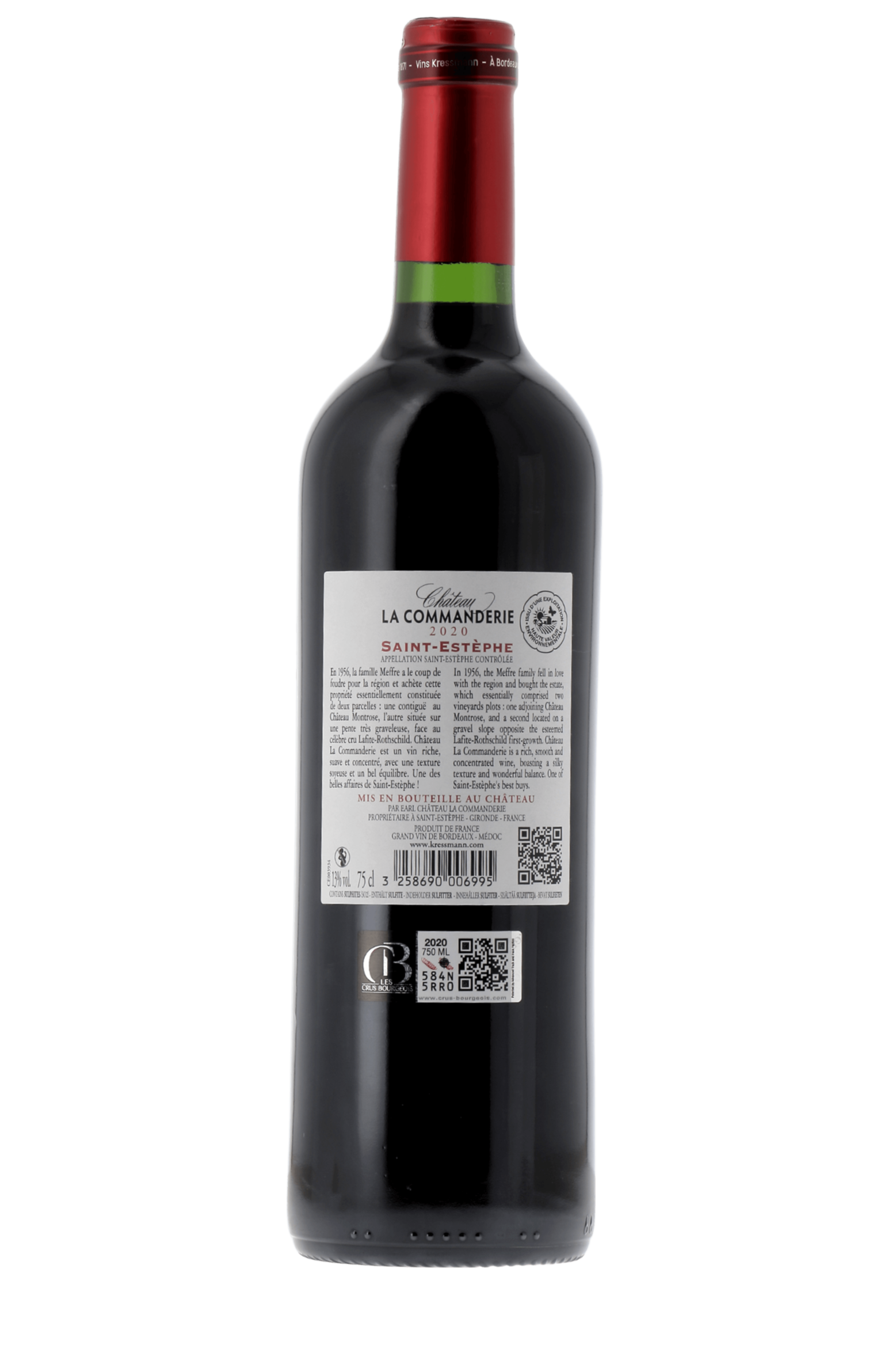 Saint-Estèphe Château La Commanderie 2020 - frontbs