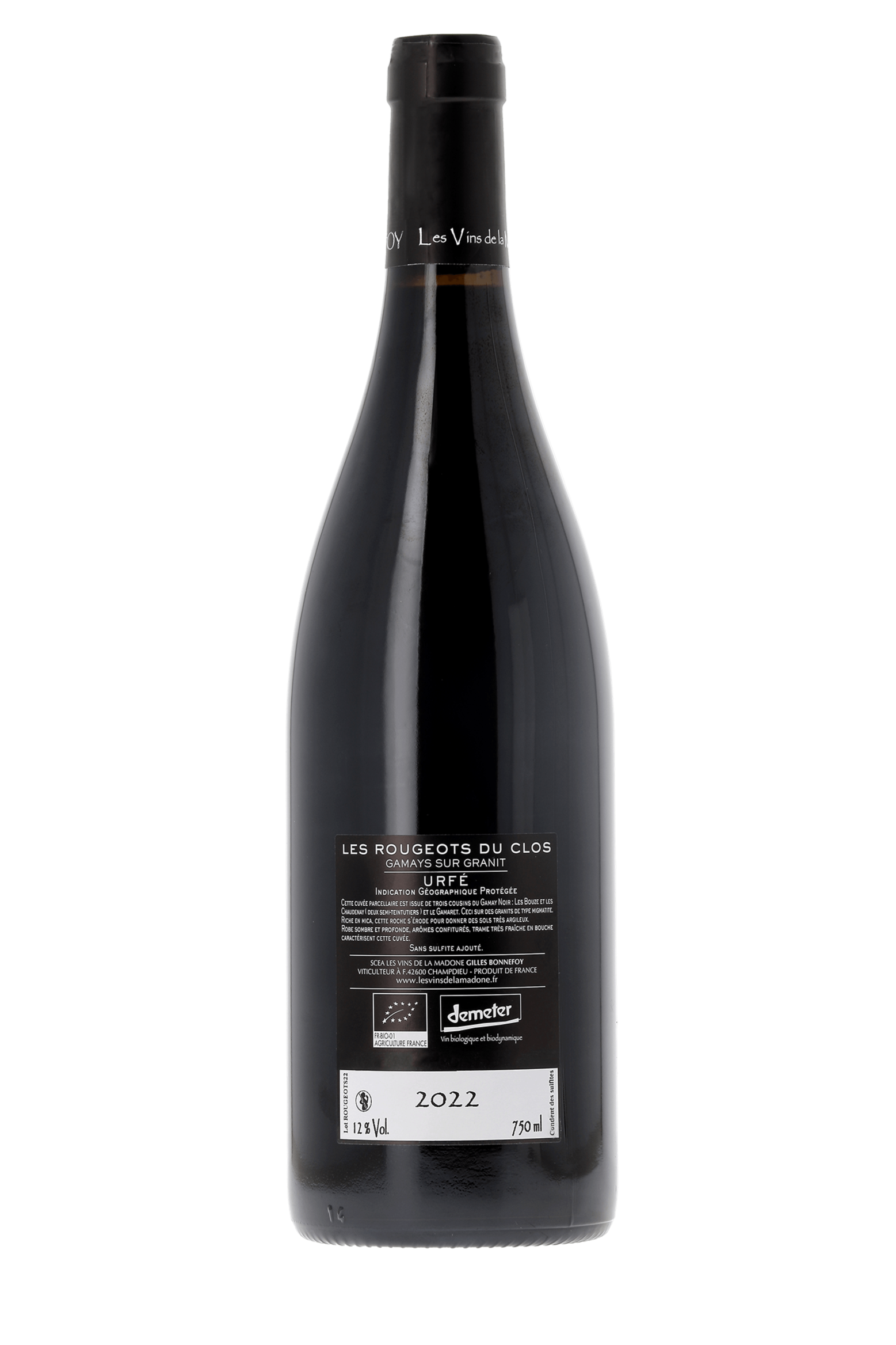 Urfé Les Rougeots du Clos Les Vins de la Madone 2022 - frontbs