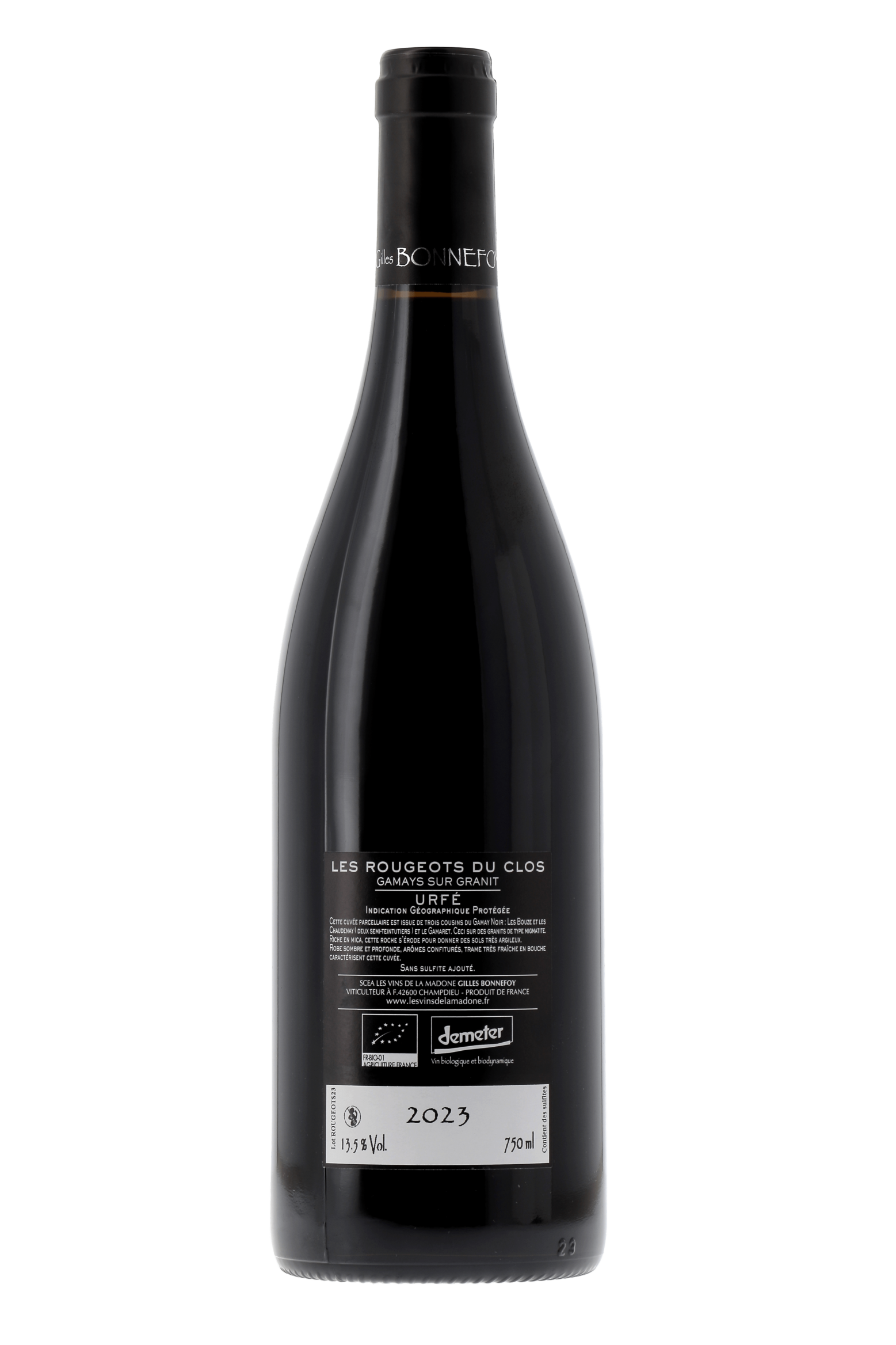 Urfé Les Rougeots du Clos Les Vins de la Madone 2023 - frontbs