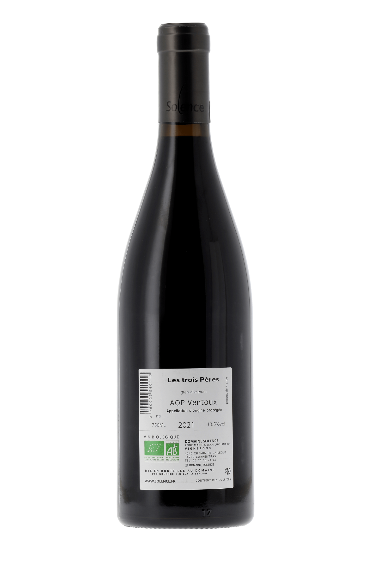 Ventoux Les 3 Pères Domaine Solence 2021 - frontbs