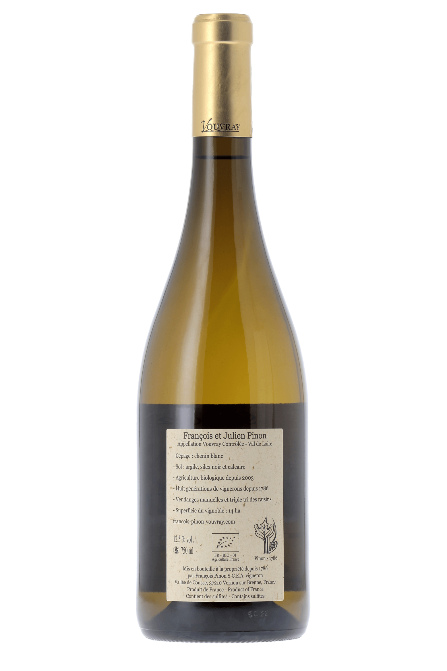 Vouvray Sec Domaine François & Julien Pinon 2022 - frontbs