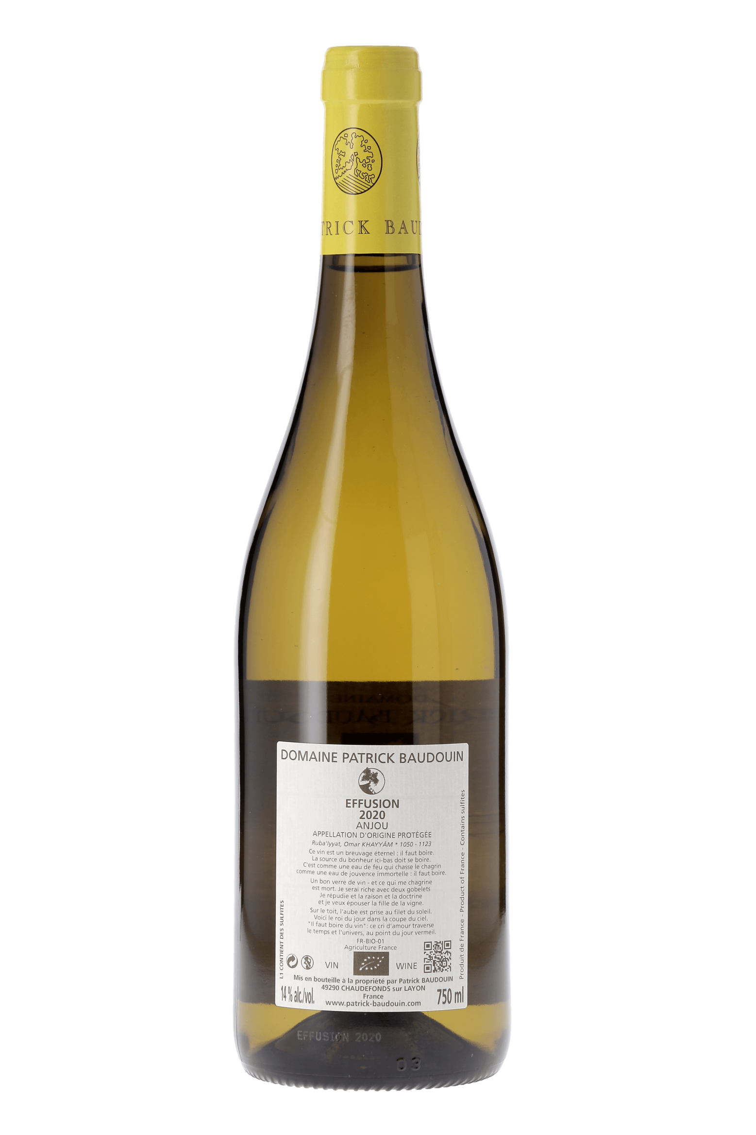 Anjou Effusion Domaine Patrick Baudoin 2020 - frontbs