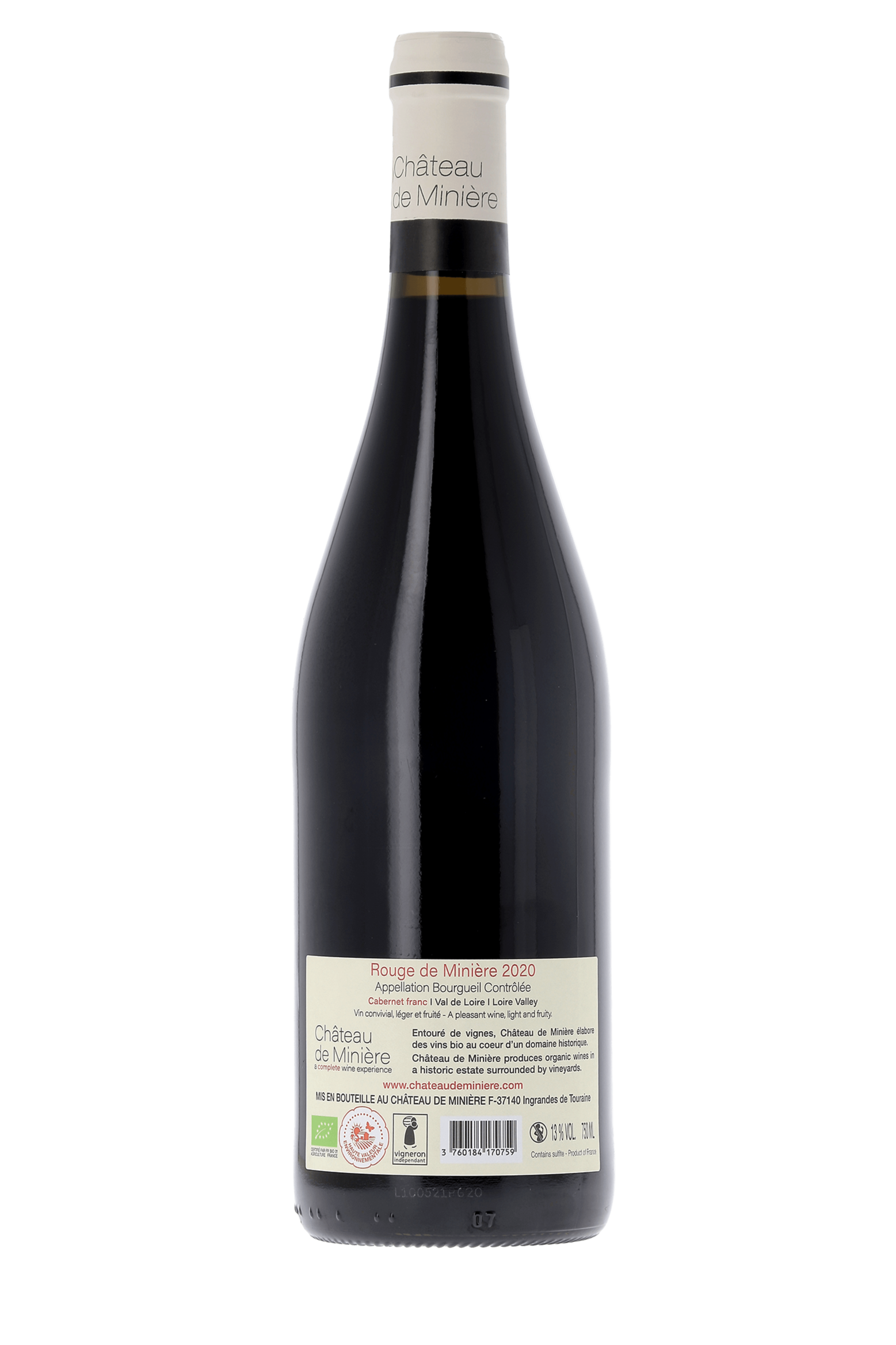 Bourgueil Rouge de Minière Château de Minière 2020 - frontbs