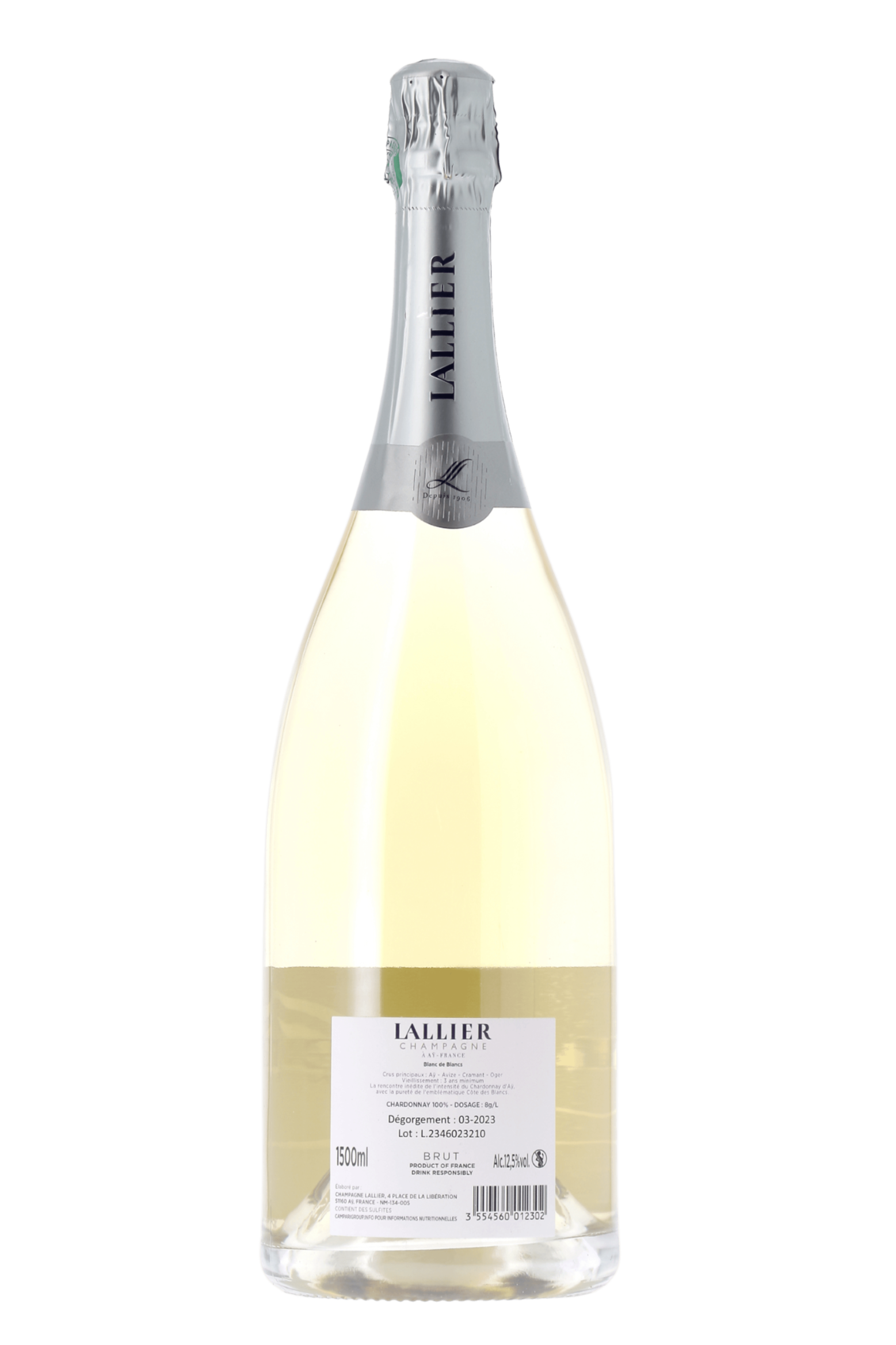 Champagne Blanc de Blancs Champagne Lallier NM 150cl - frontbs