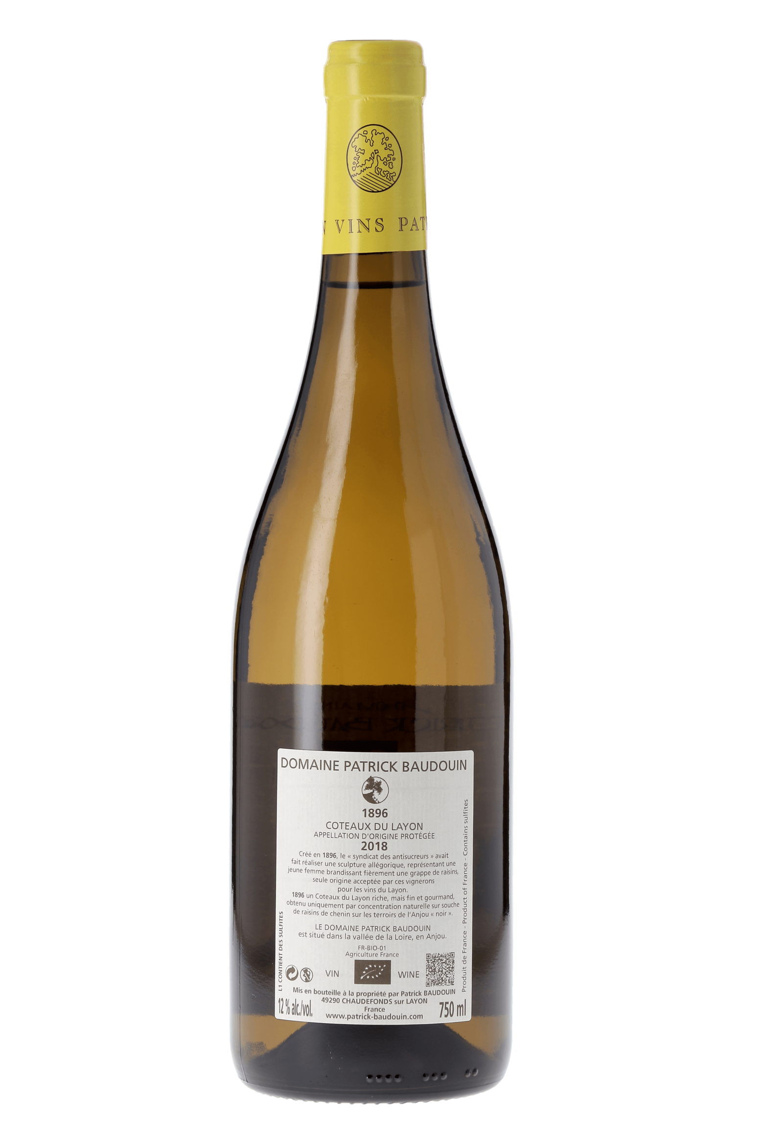 Coteaux du Layon Cuvée 1896 Domaine Patrick Baudoin 2018 - frontbs