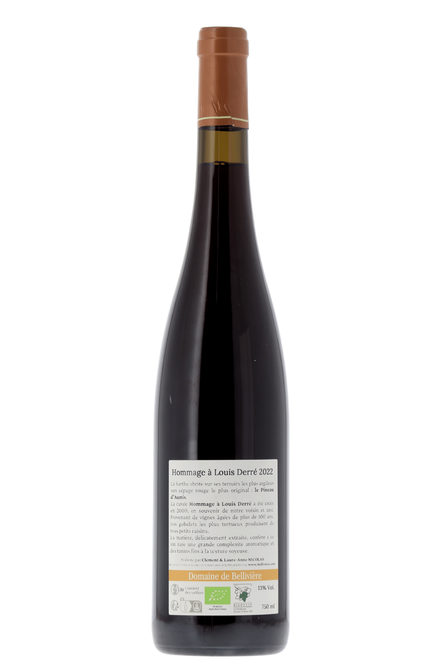 Coteaux du Loir Hommage à Louis Derré Domaine de Bellivière 2022 - frontbs