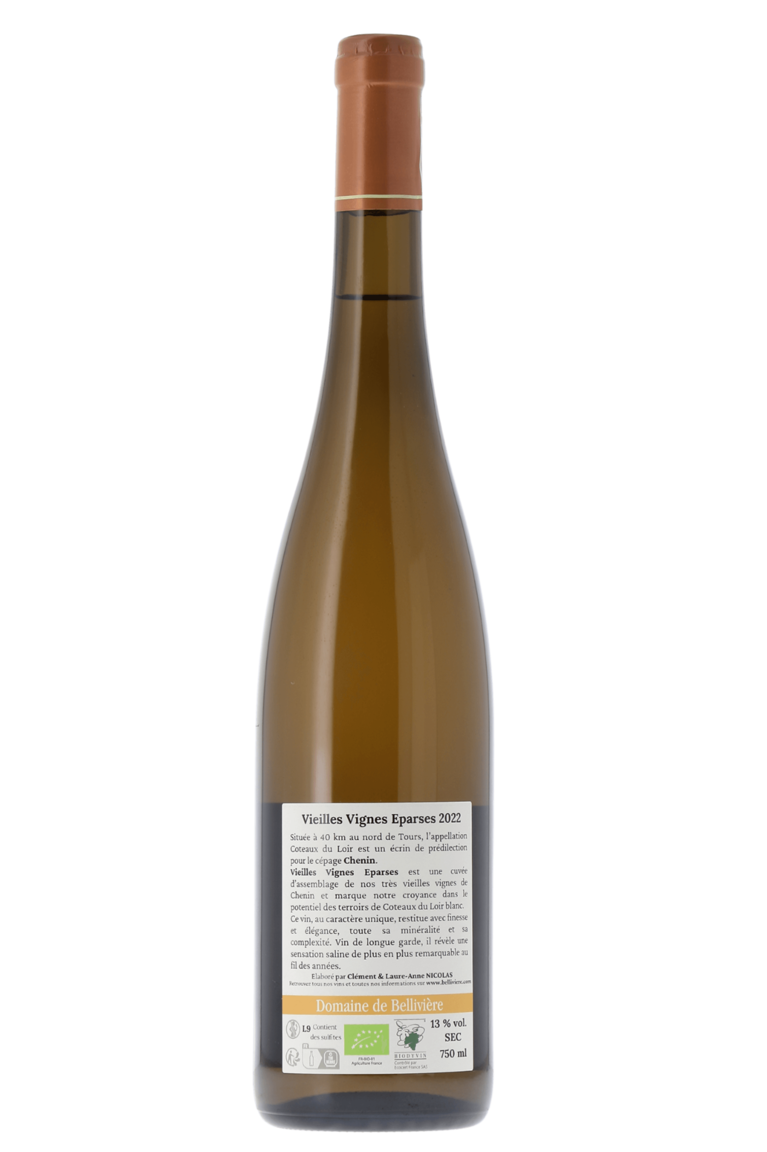 Coteaux du Loir Vieilles Vignes Eparses Domaine de Bellivière 2022 - frontbs