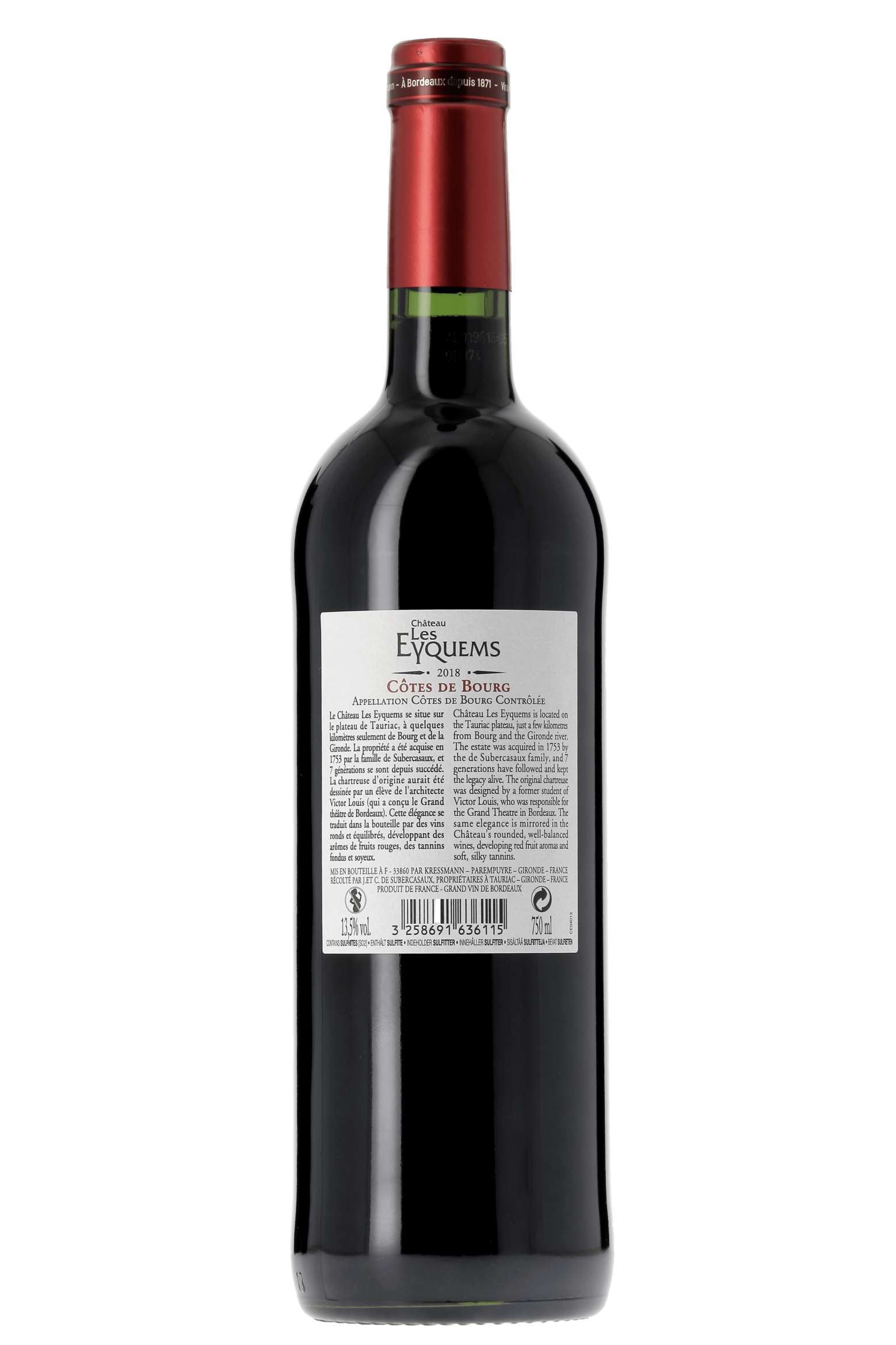 Côtes de Bourg Château Les Eyquems 2018 - frontbs