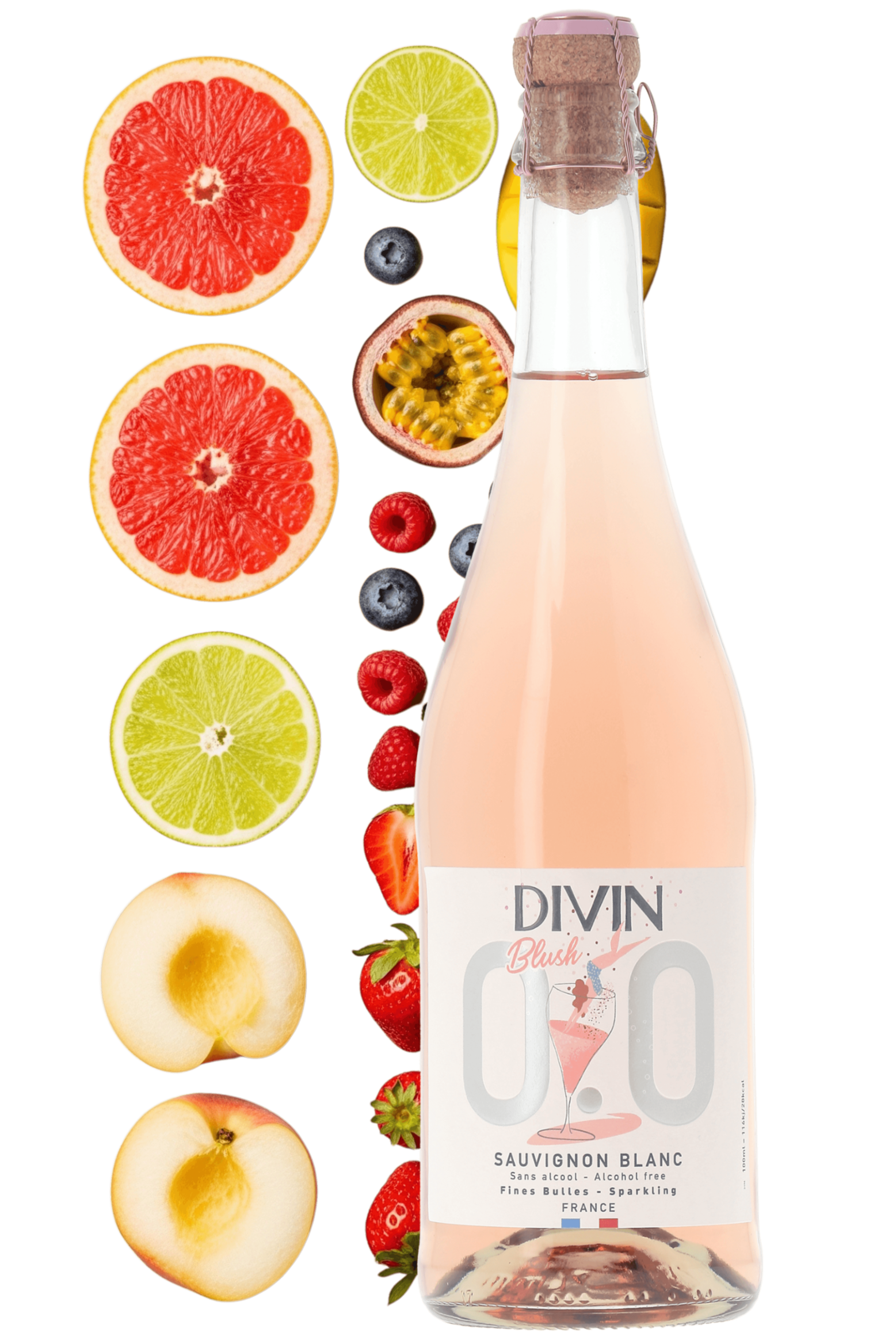 Sauvignon blanc 0.0 % Sparkling Blush - Divin - frontbs