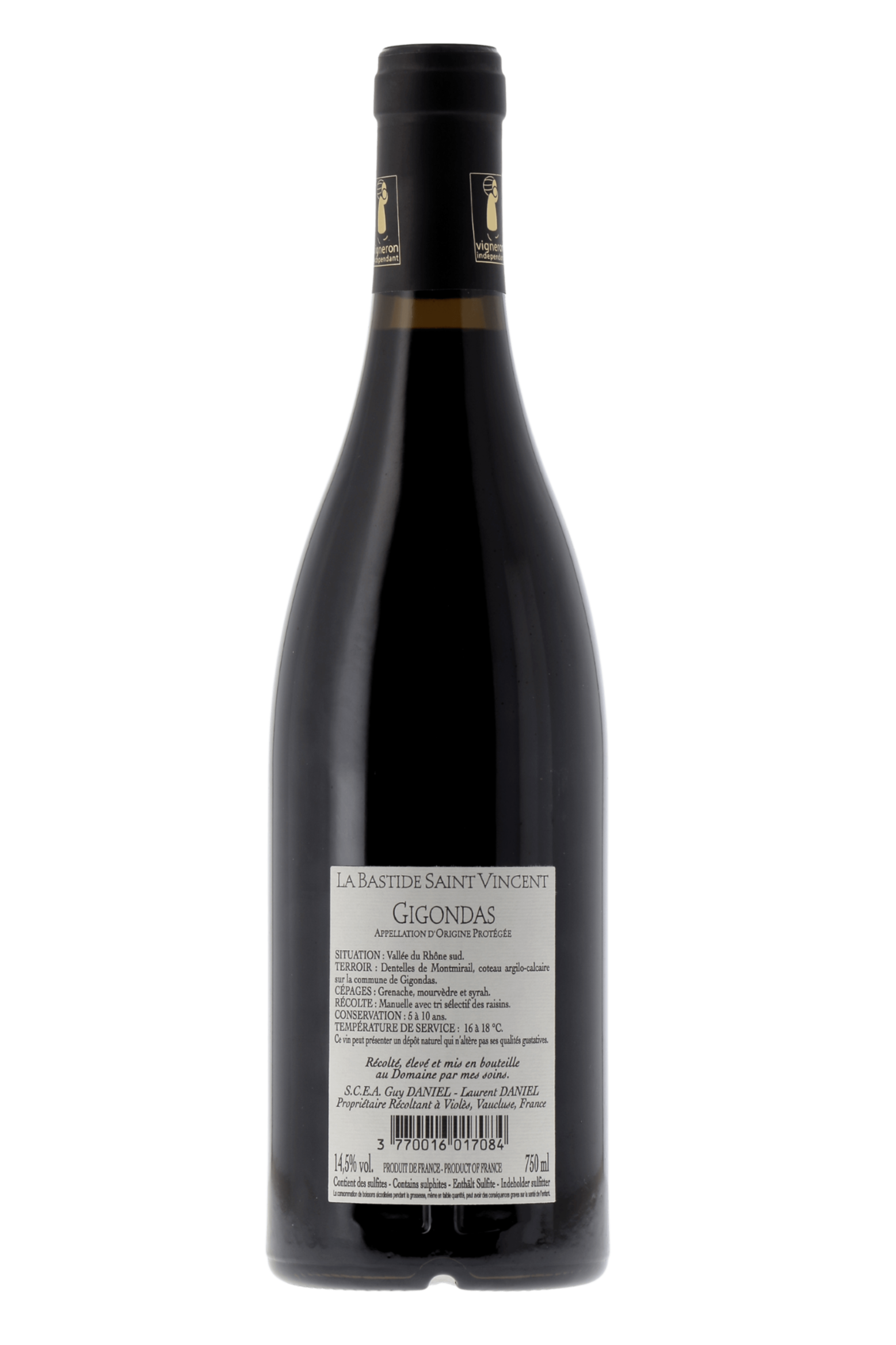 Gigondas La Bastide Saint Vincent 2022 - frontbs