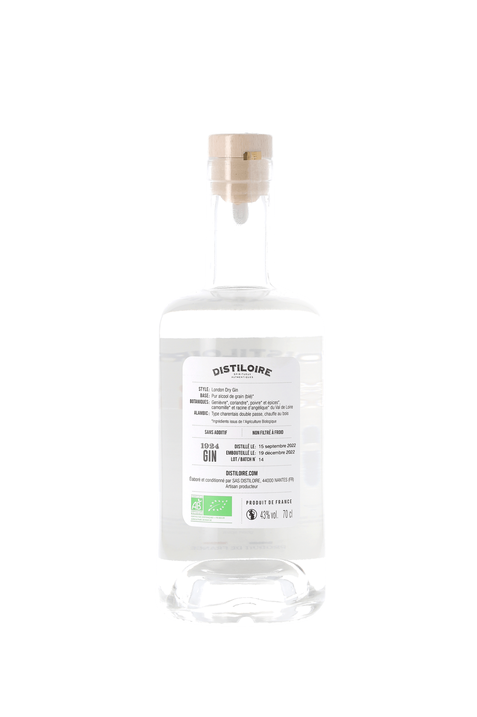 GIN cuvée '1924' - Distiloire - frontbs