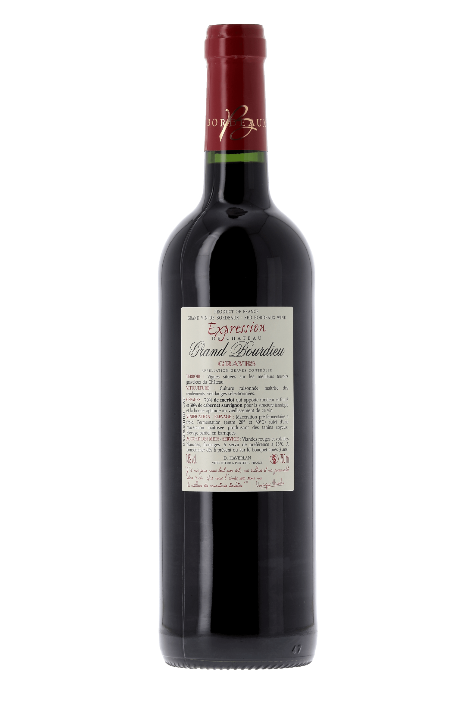 Graves Expression Château Grand Bourdieu 2016 - frontbs