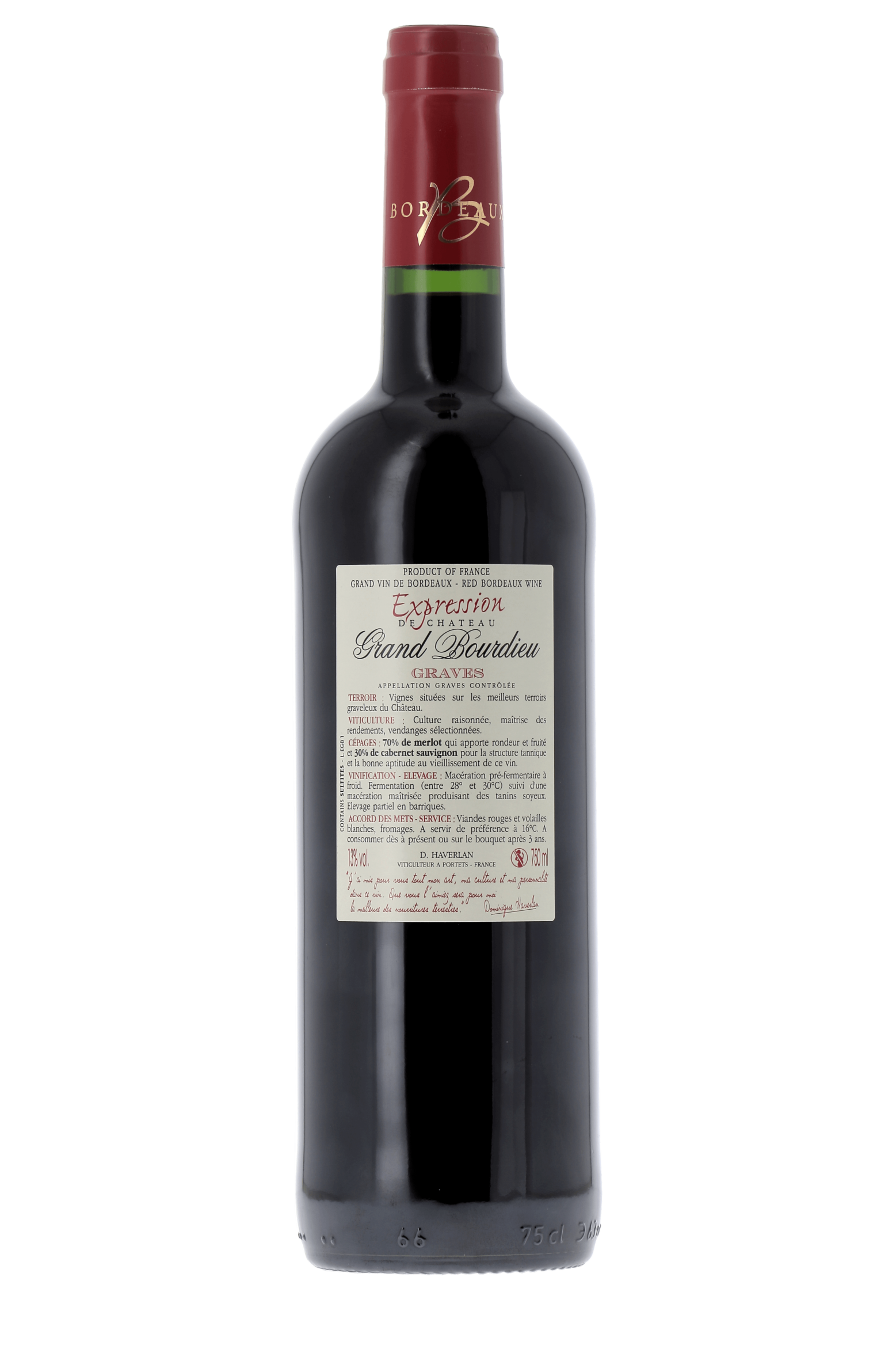 Graves Expression Château Grand Bourdieu 2018 - frontbs