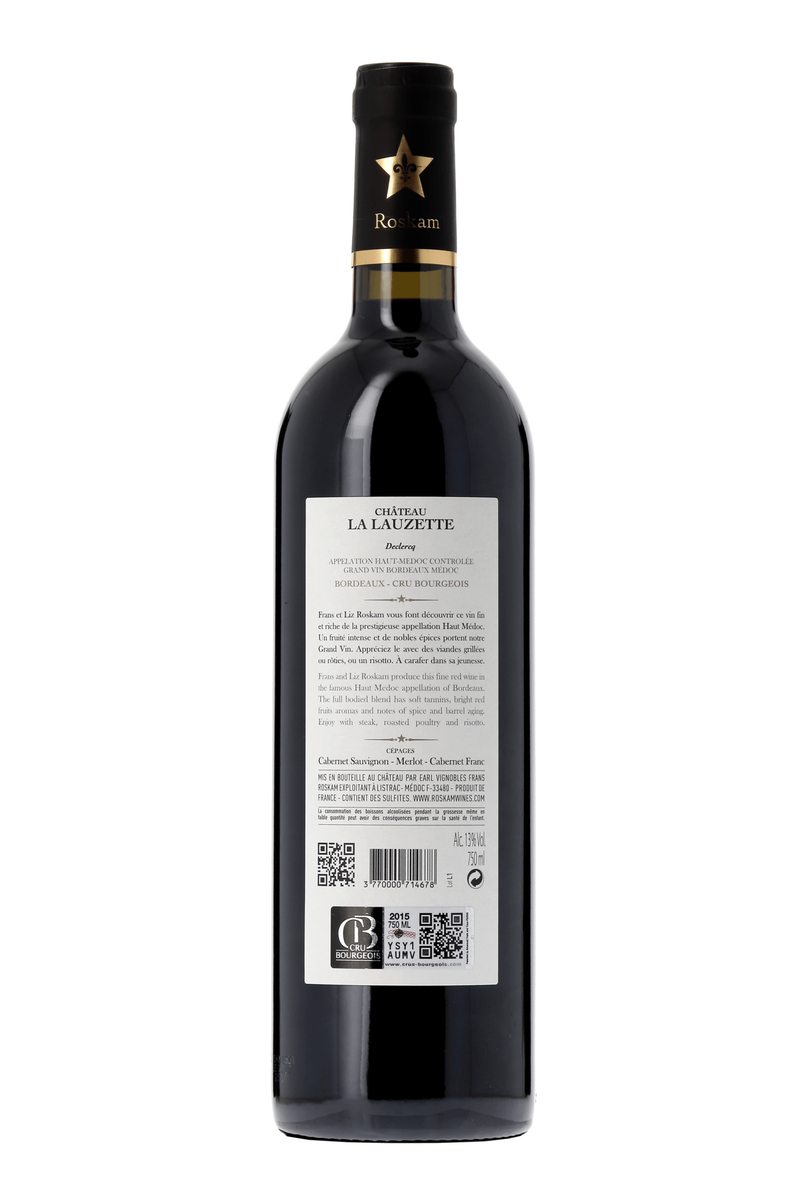 Haut-Médoc Cru Bourgeois Château La Lauzette Declercq 2015 - frontbs