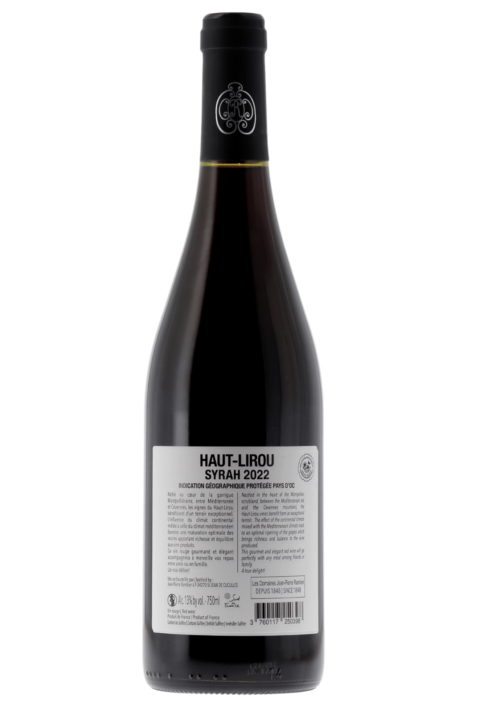 Pays d'Oc Domaine Haut-Lirou 2022 - frontbs