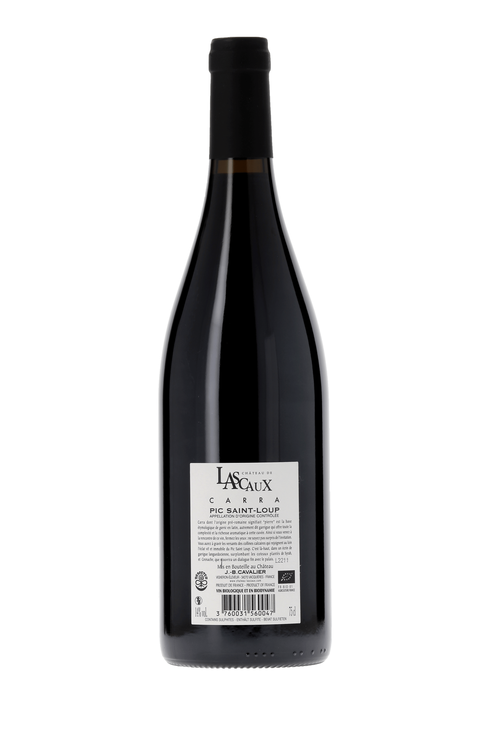 Pic Saint-Loup Carra Château Lascaux 2020 - frontbs