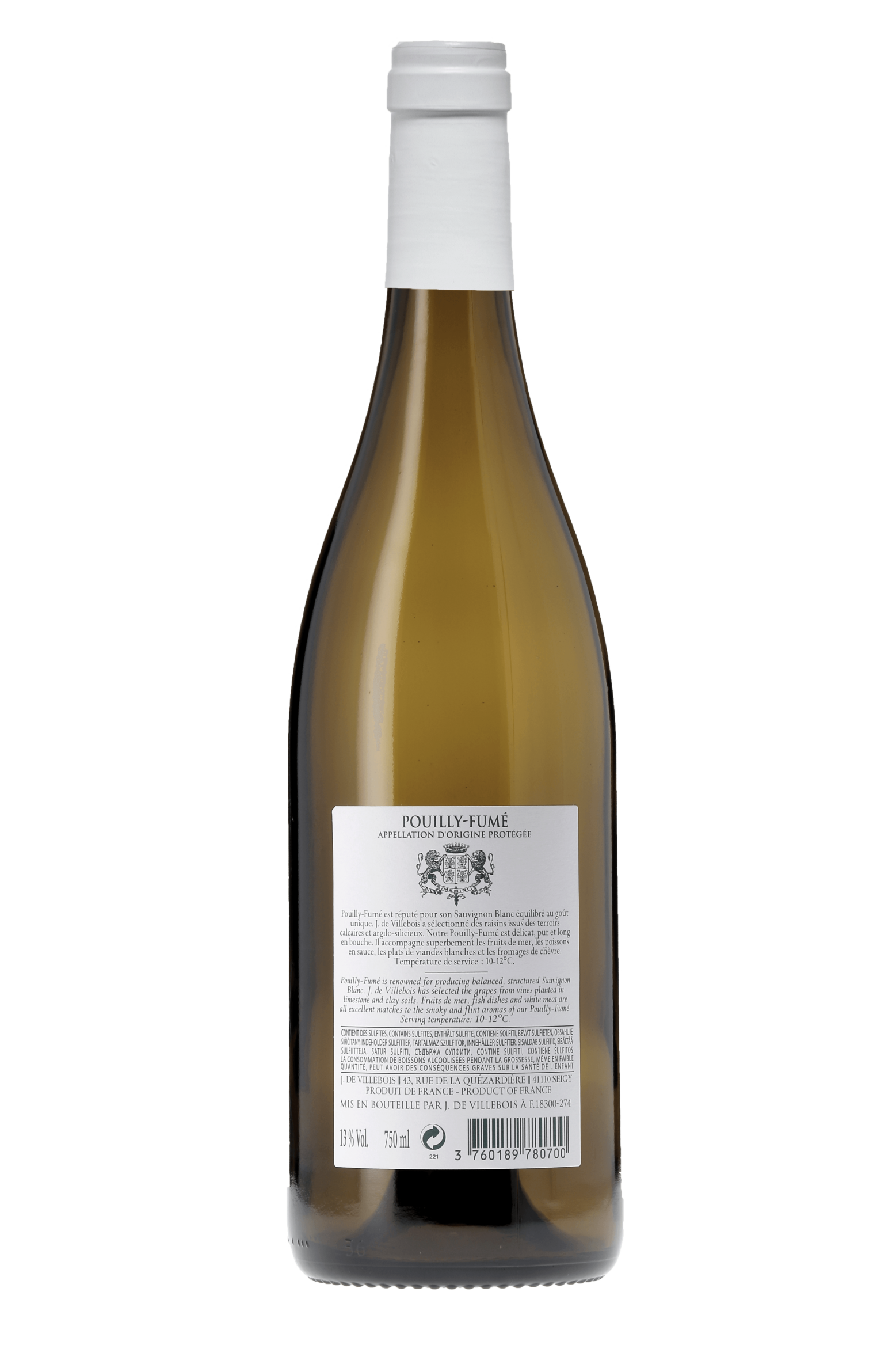 Pouilly-Fumé J. de Villebois 2022 - frontbs