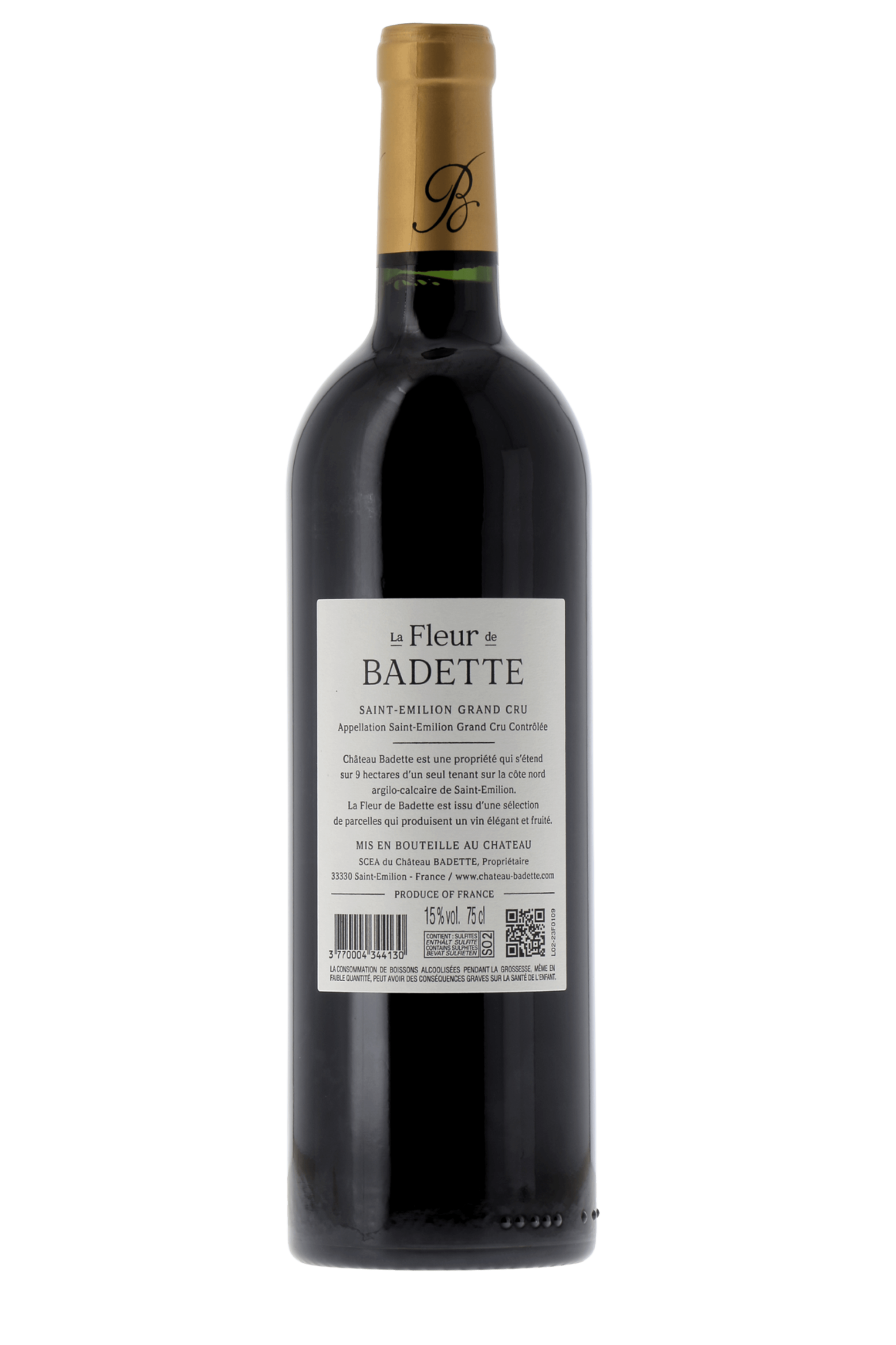 Saint-Emilion Grand Cru Fleur de Badette Château Badette 2023 - frontbs
