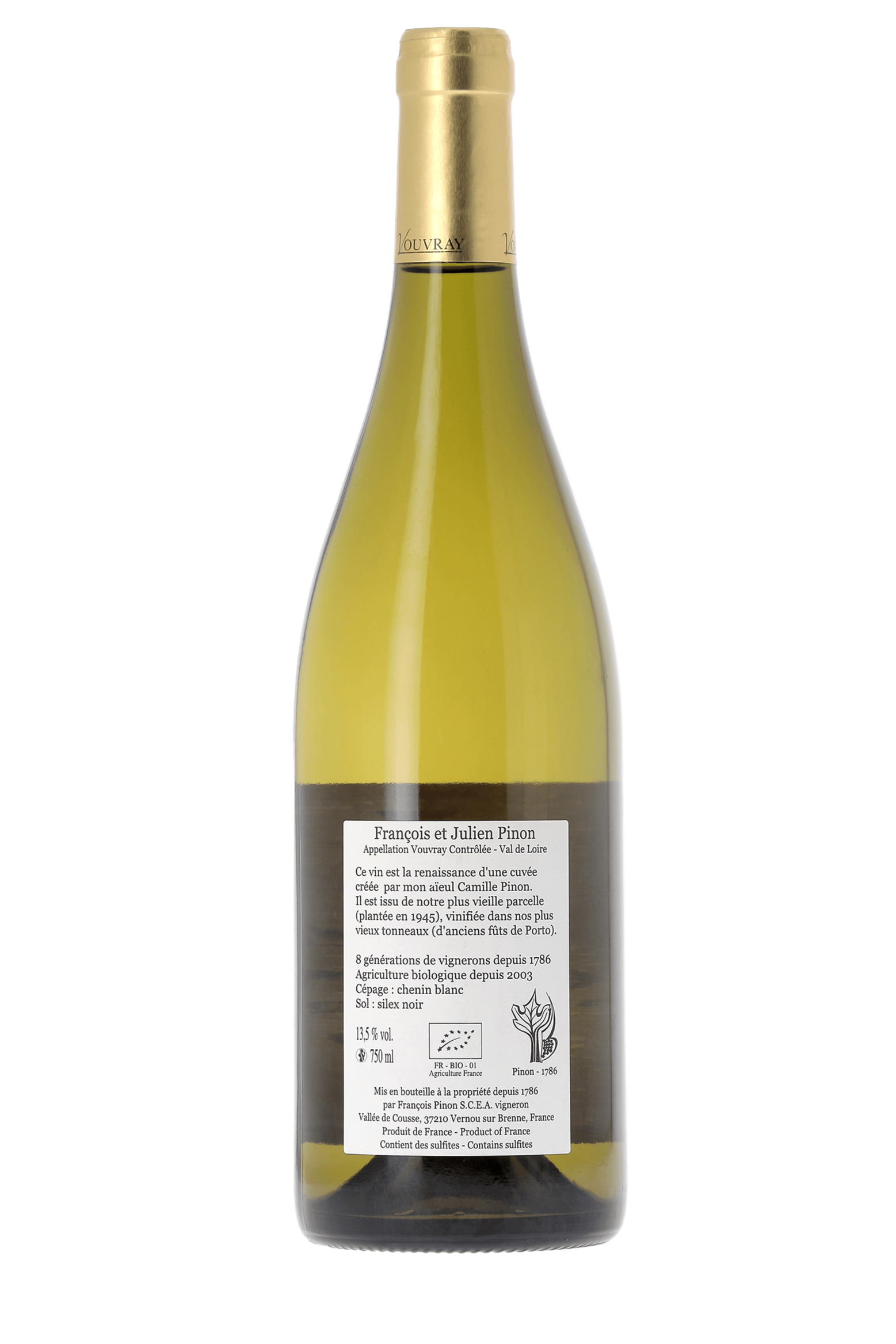 Vouvray Le Bon Pinon Domaine François & Julien Pinon 2020 - frontbs