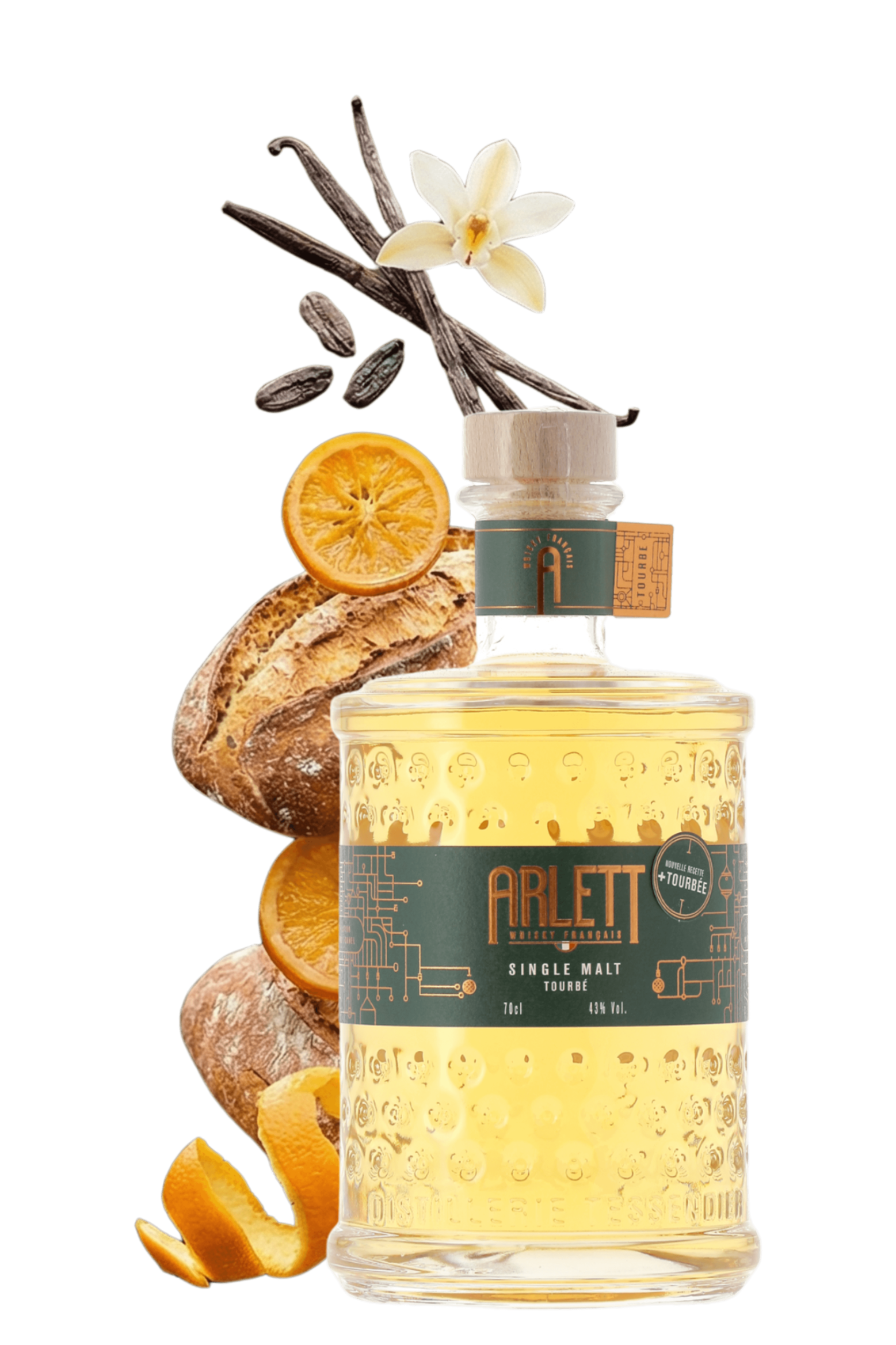 WHISKY Arlett Single Malt Tourbé - Distillerie Tessendier & Fils - frontbs