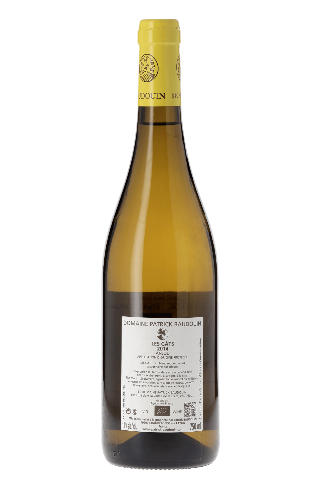 Anjou Les Gâts Domaine Patrick Baudoin 2014 - frontbs