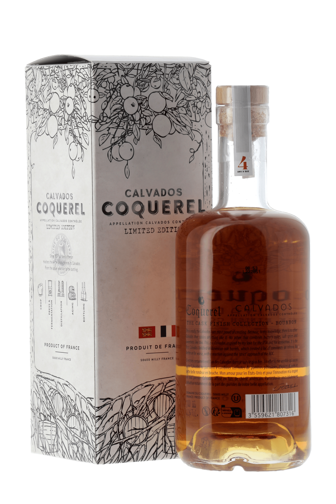 CALVADOS 4 ans Finition Bourbon - Domaine du Coquerel - frontbs