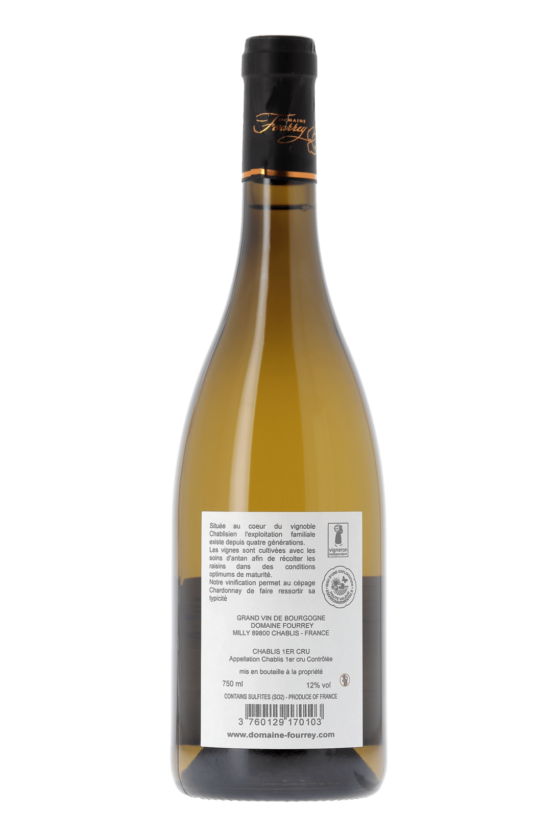 Chablis Premier Cru Mont de Milieu Domaine Fourrey 2021 - frontbs