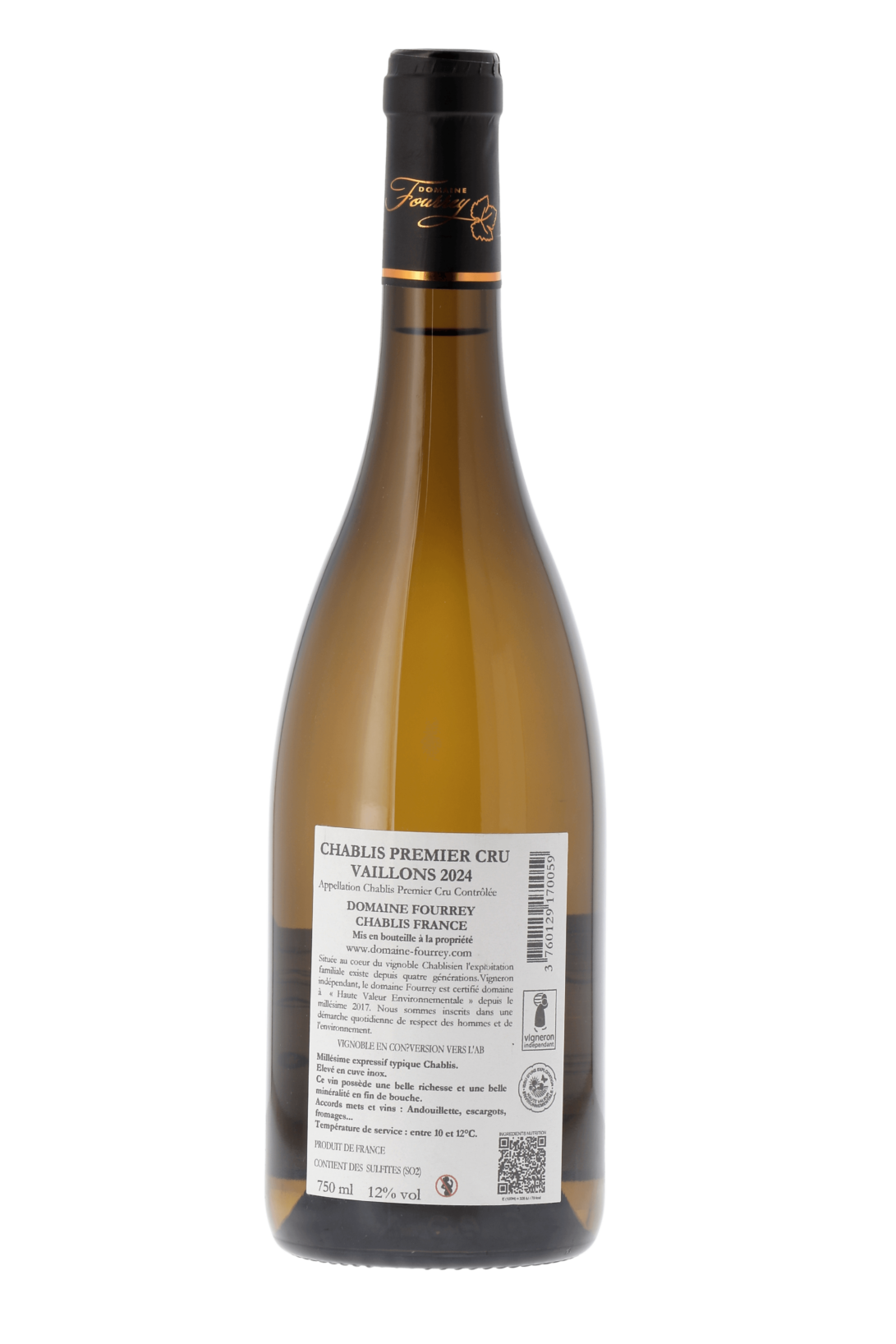 Chablis Premier Cru Vaillons Domaine Fourrey 2024 - frontbs