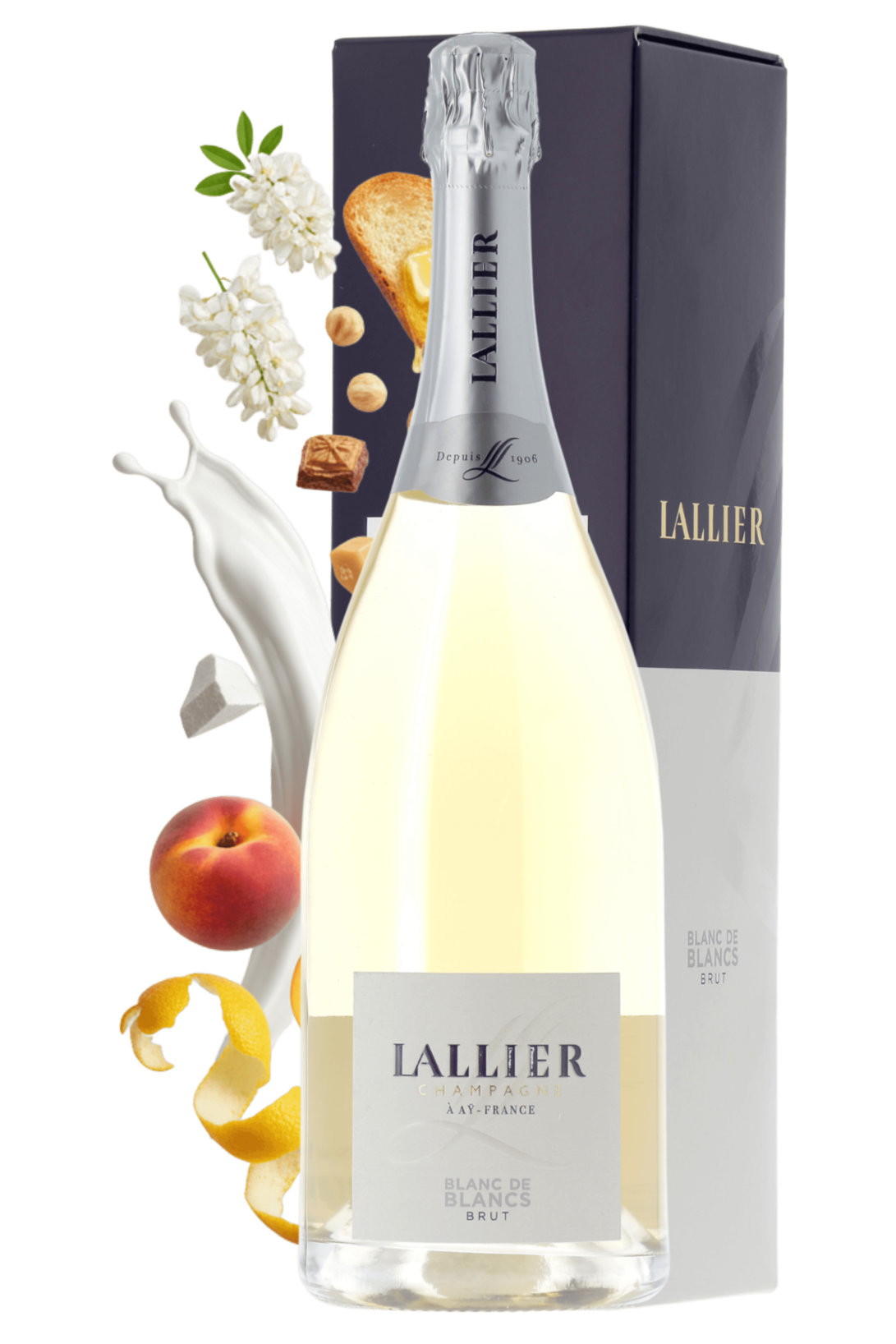 Champagne Blanc de Blancs Champagne Lallier NM 150cl - frontbs