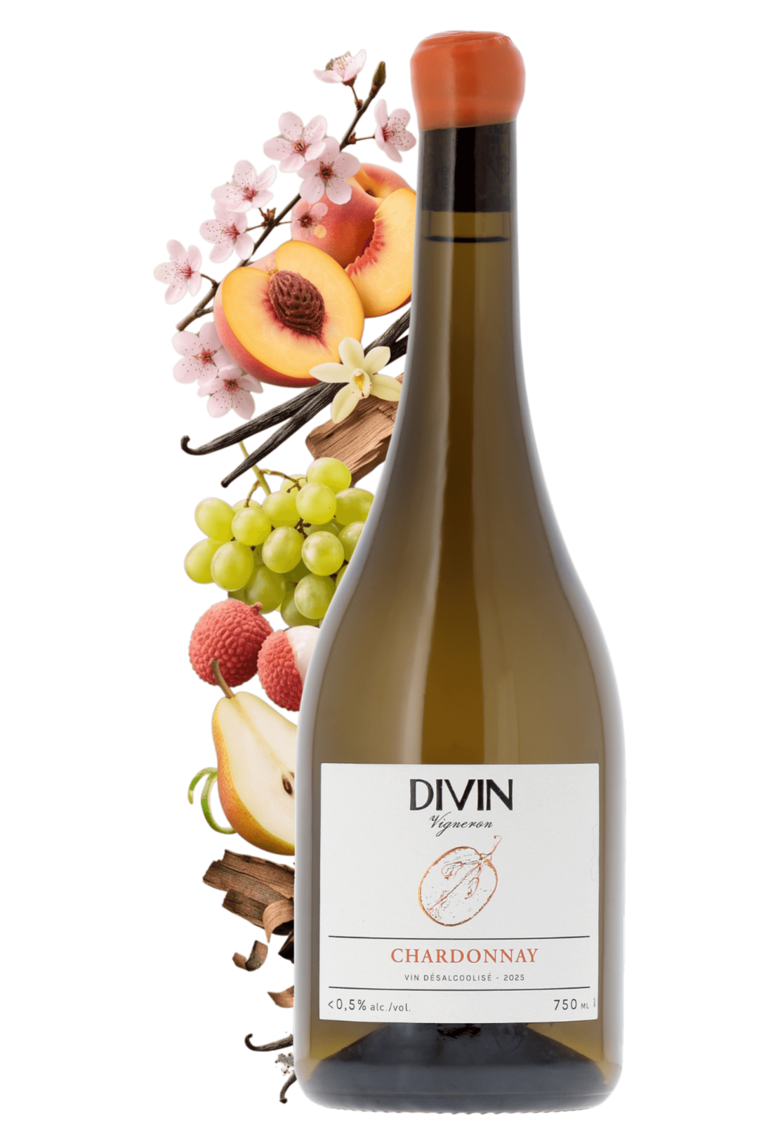 Chardonnay Blanc désalcoolisé - Divin Vigneron - frontbs