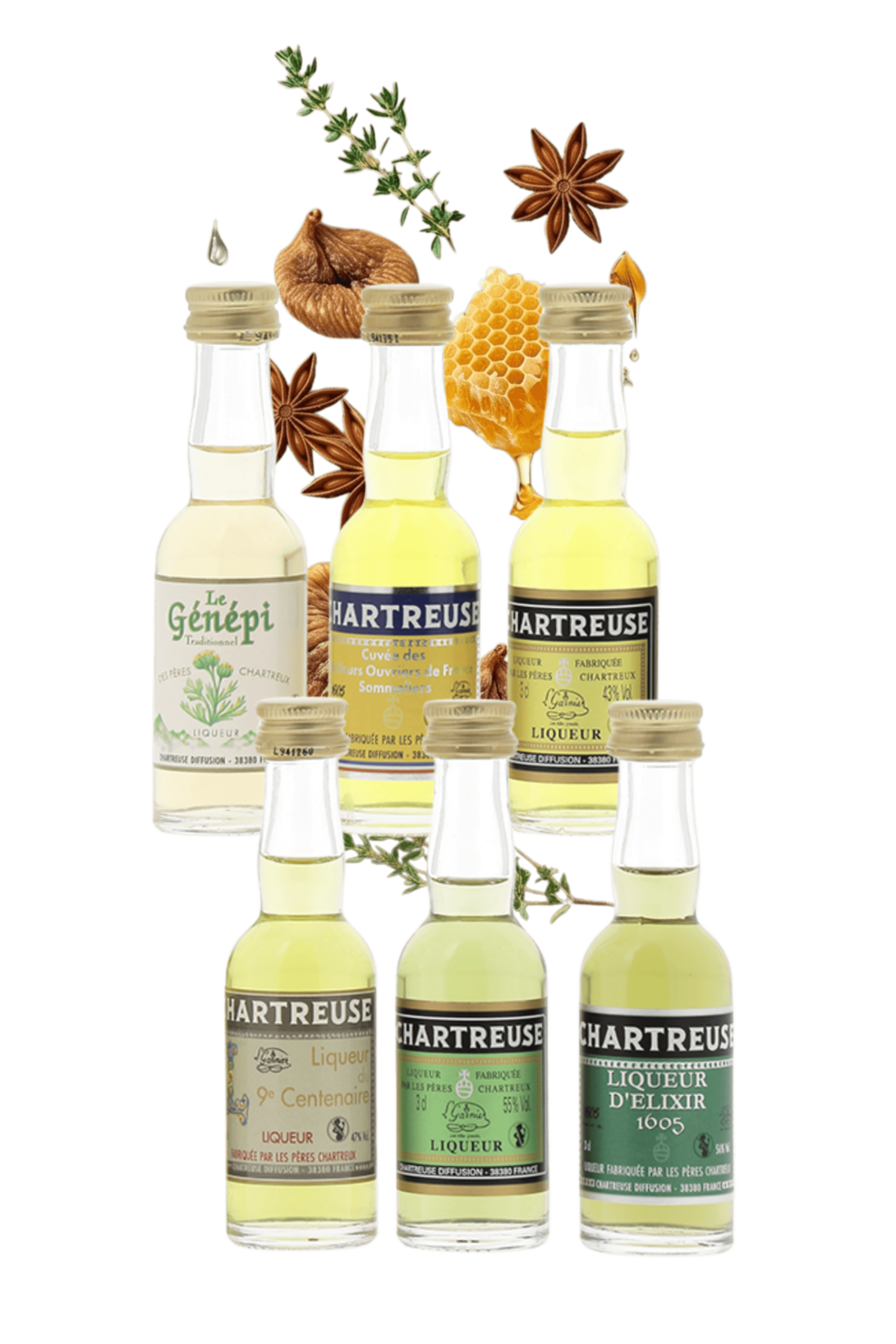 COFFRET 6 MINIATURES 3 CL - Chartreuse Diffusion - frontbs