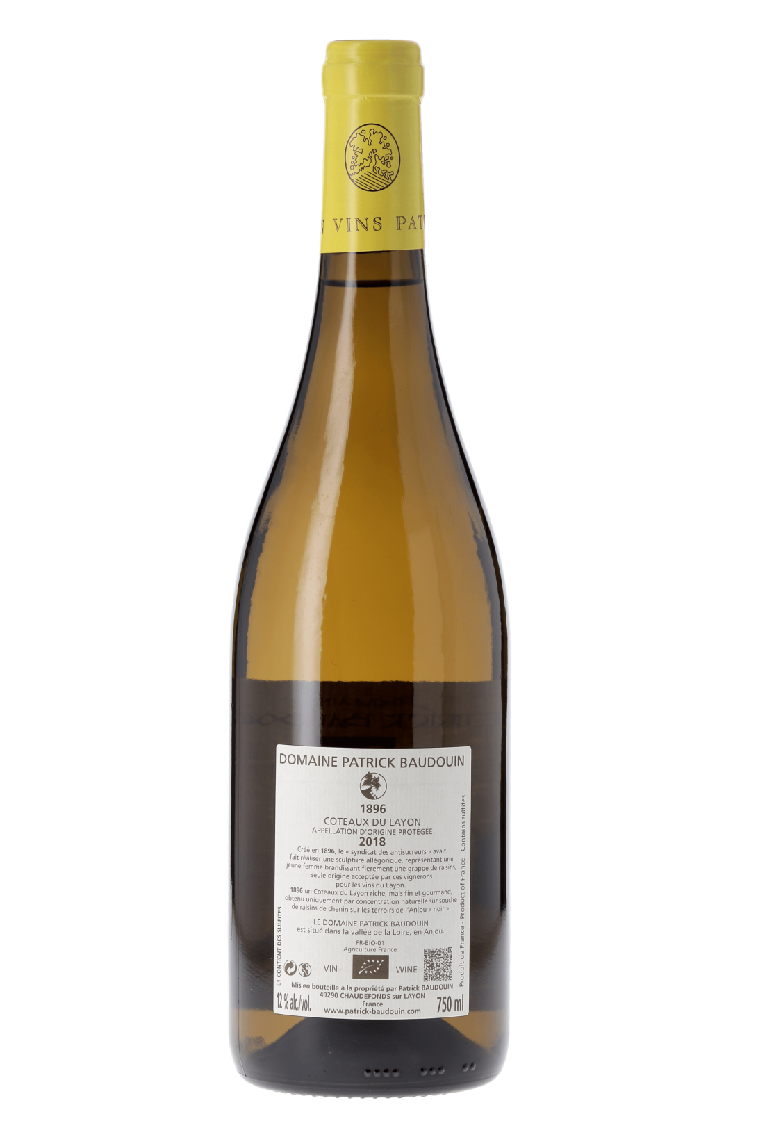 Coteaux du Layon Cuvée 1896 Domaine Patrick Baudoin 2018 - frontbs