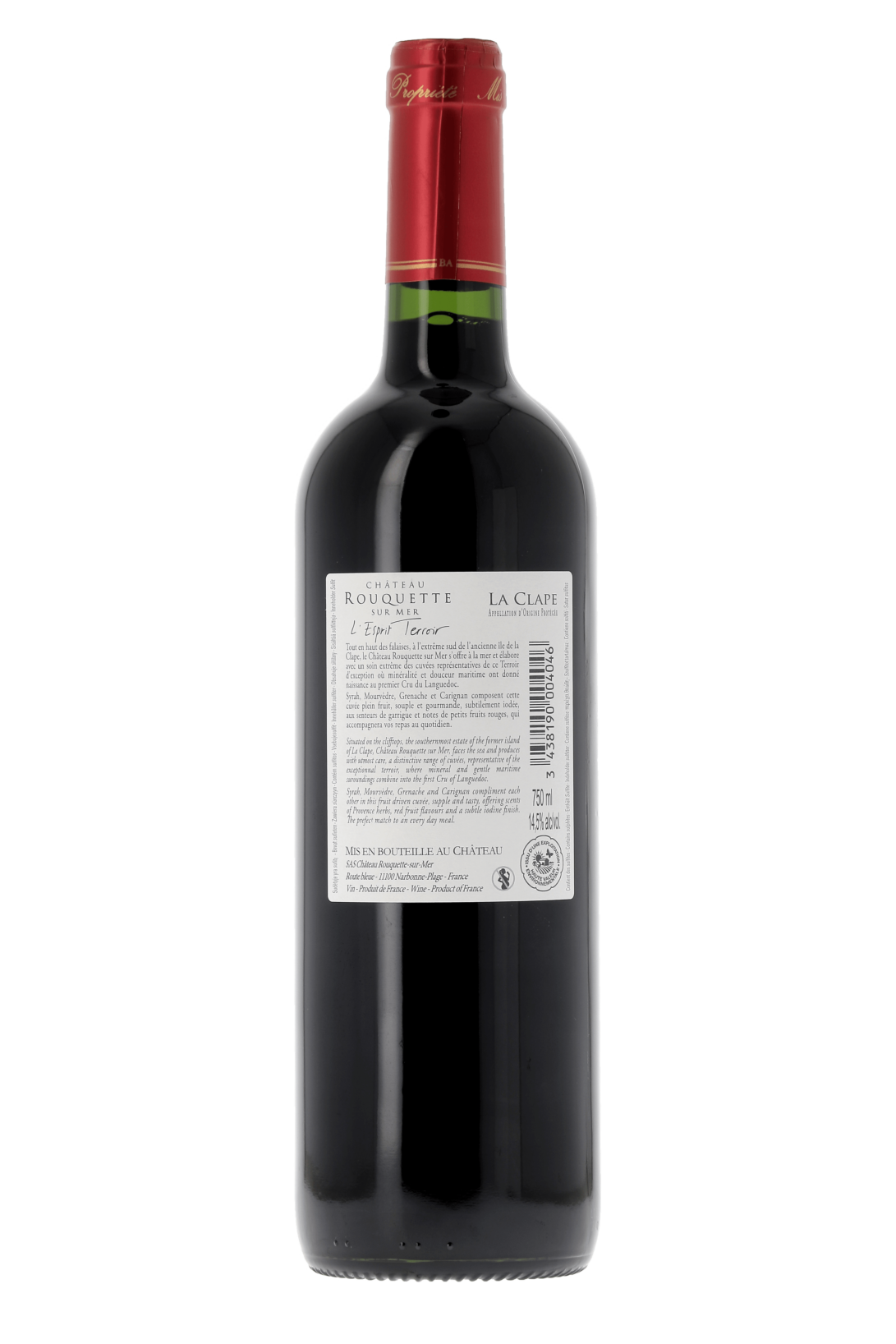 Coteaux-du-Languedoc L'Esprit Terroir La Clape Château Rouquette-sur-Mer 2020 - frontbs