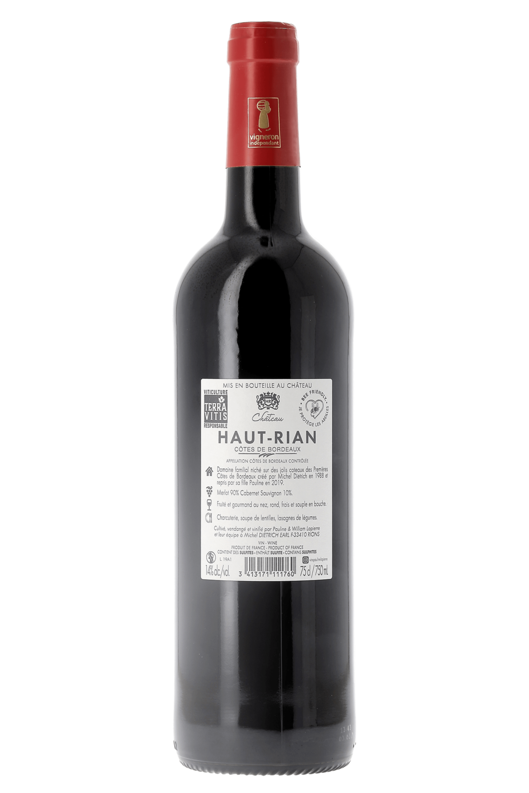 Côtes de Bordeaux Château Haut-Rian 2019 - frontbs