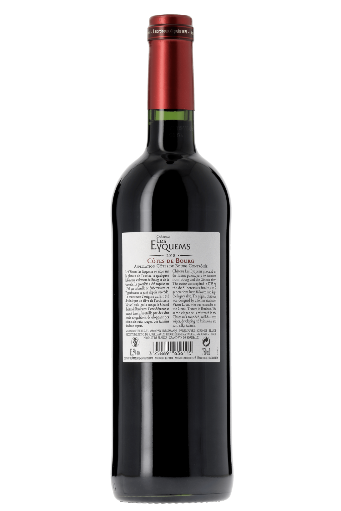 Côtes de Bourg Château Les Eyquems 2018 - frontbs