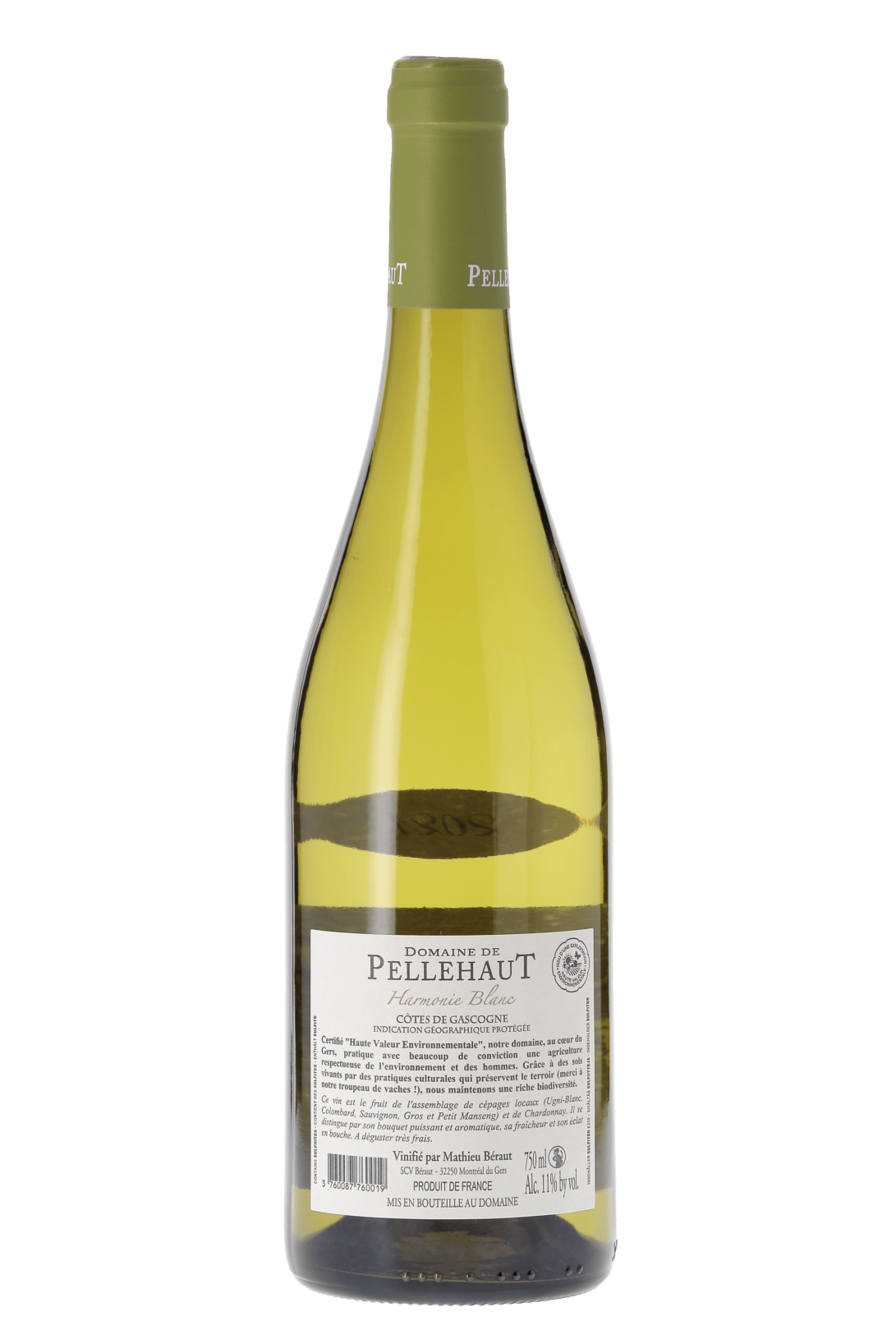 Côtes de Gascogne Harmonie de Gascogne Domaine de Pellehaut 2021 - frontbs