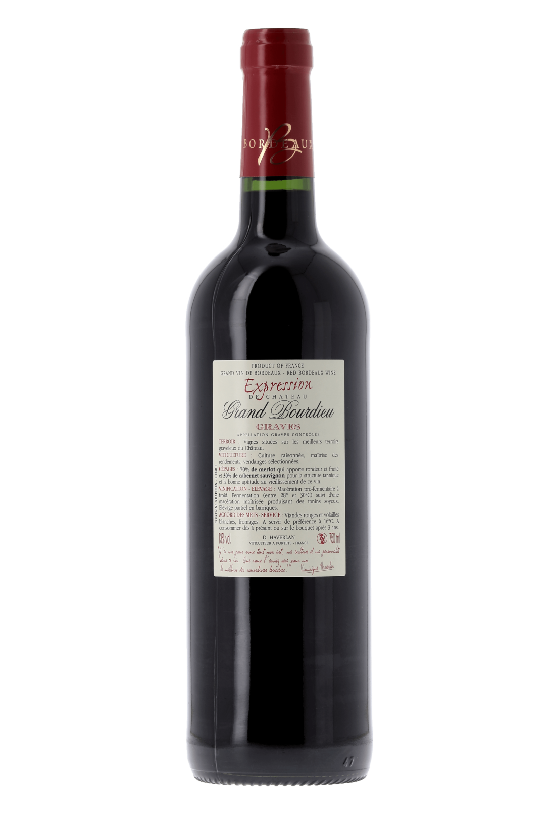 Graves Expression Château Grand Bourdieu 2016 - frontbs