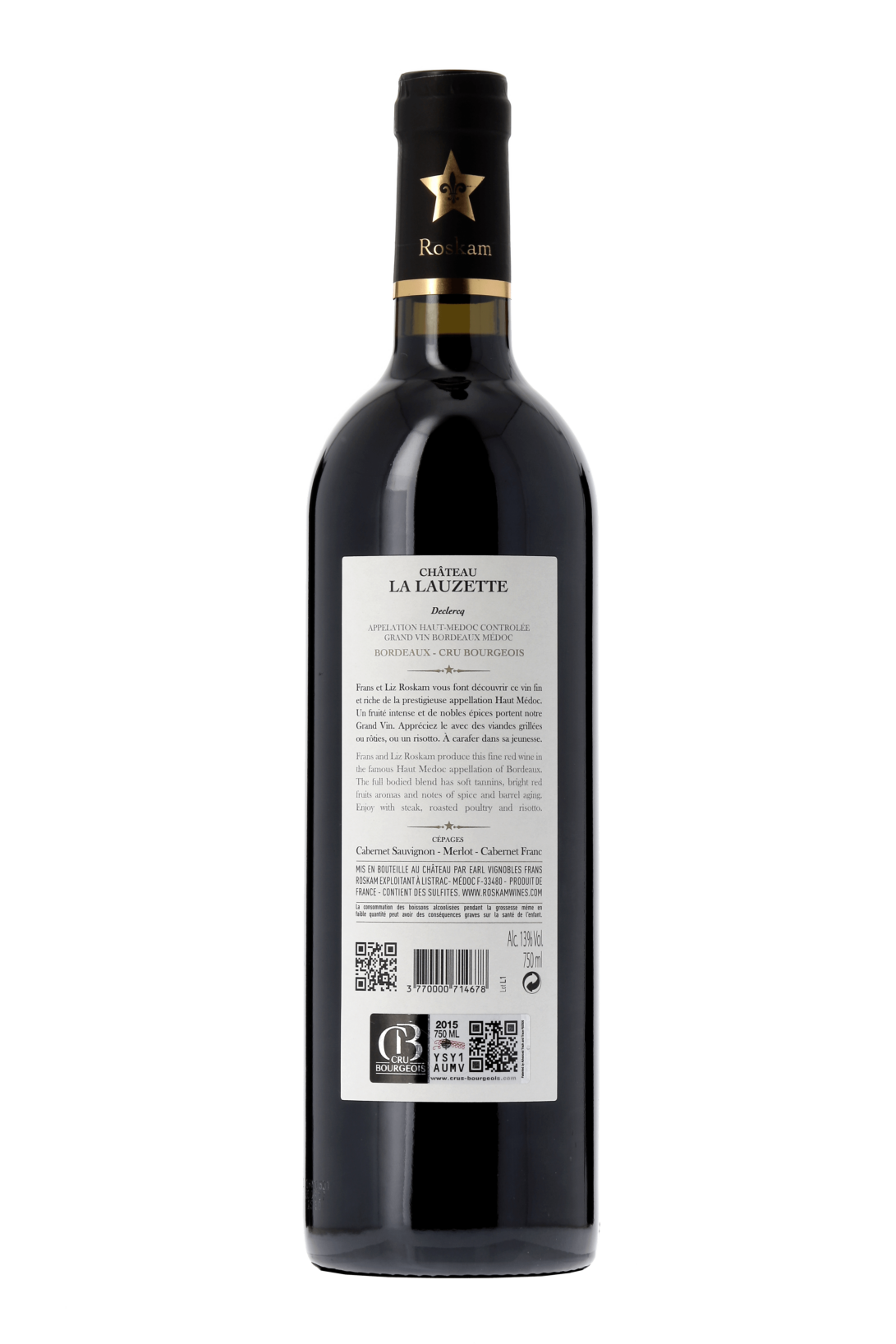 Haut-Médoc Cru Bourgeois Château La Lauzette Declercq 2015 - frontbs