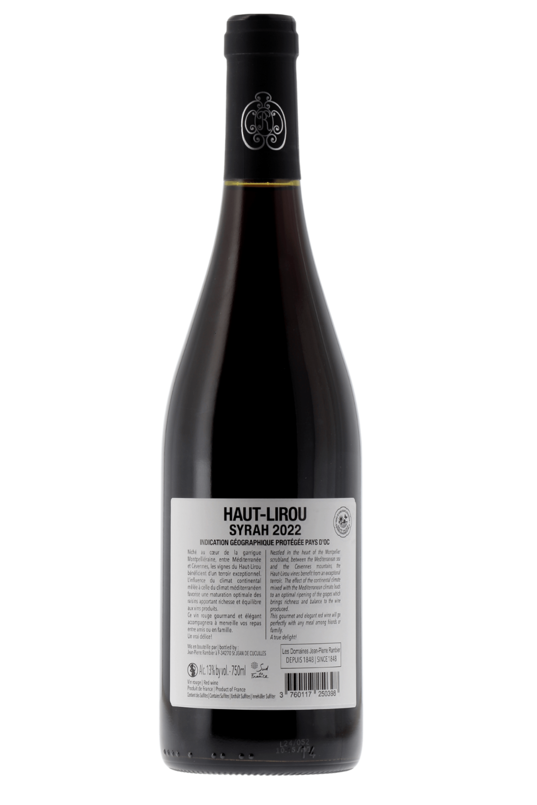 Pays d'Oc Domaine Haut-Lirou 2022 - frontbs