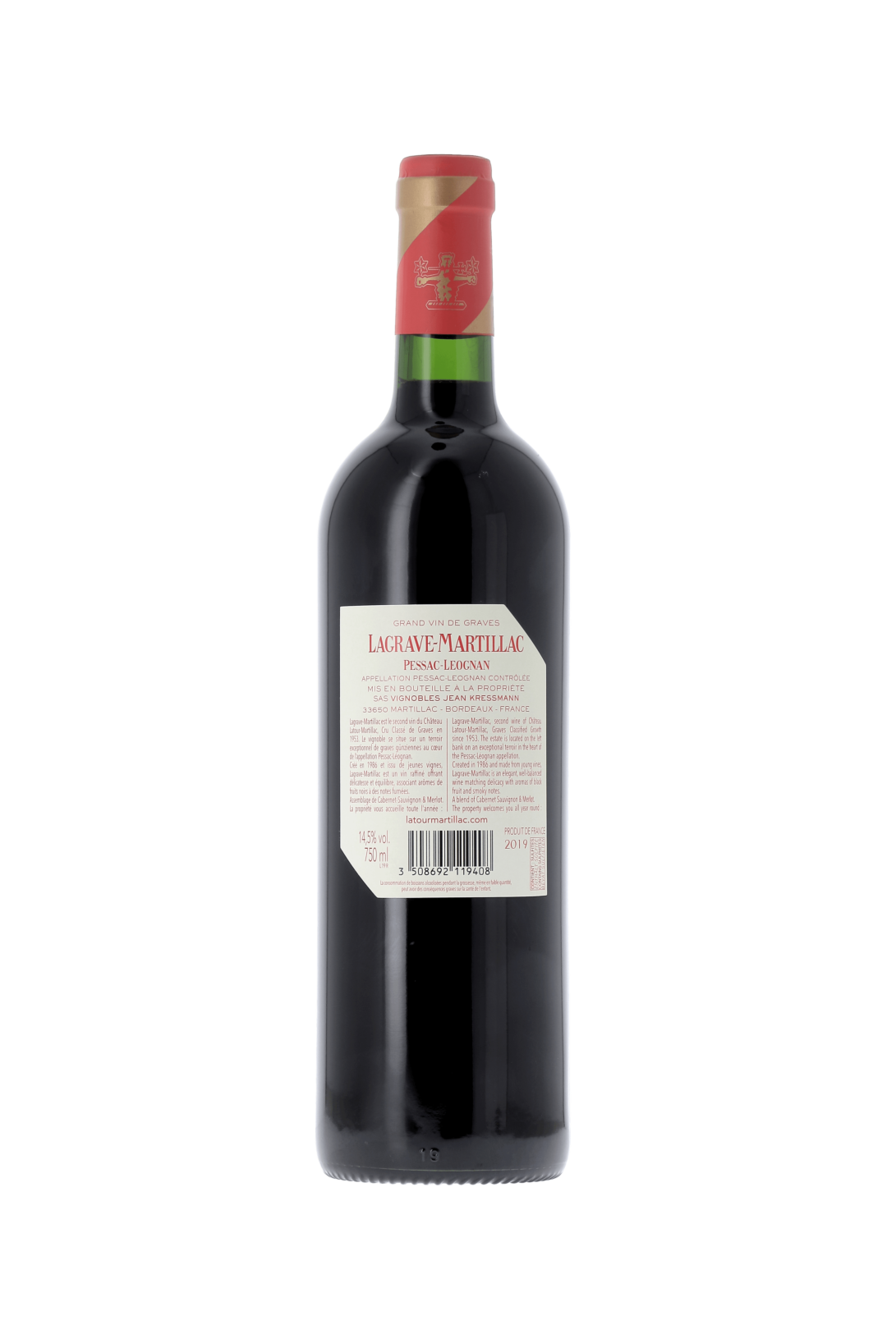 Pessac-Léognan Lagrave-Martillac Château Latour-Martillac 2019 - frontbs