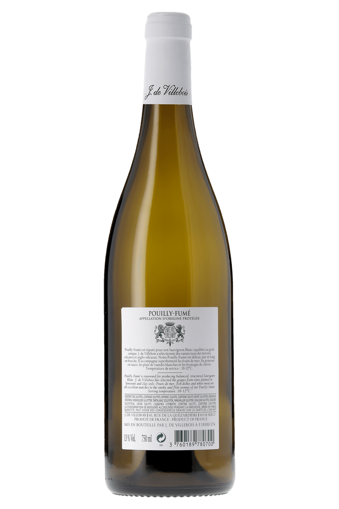 Pouilly-Fumé J. de Villebois 2023 - frontbs